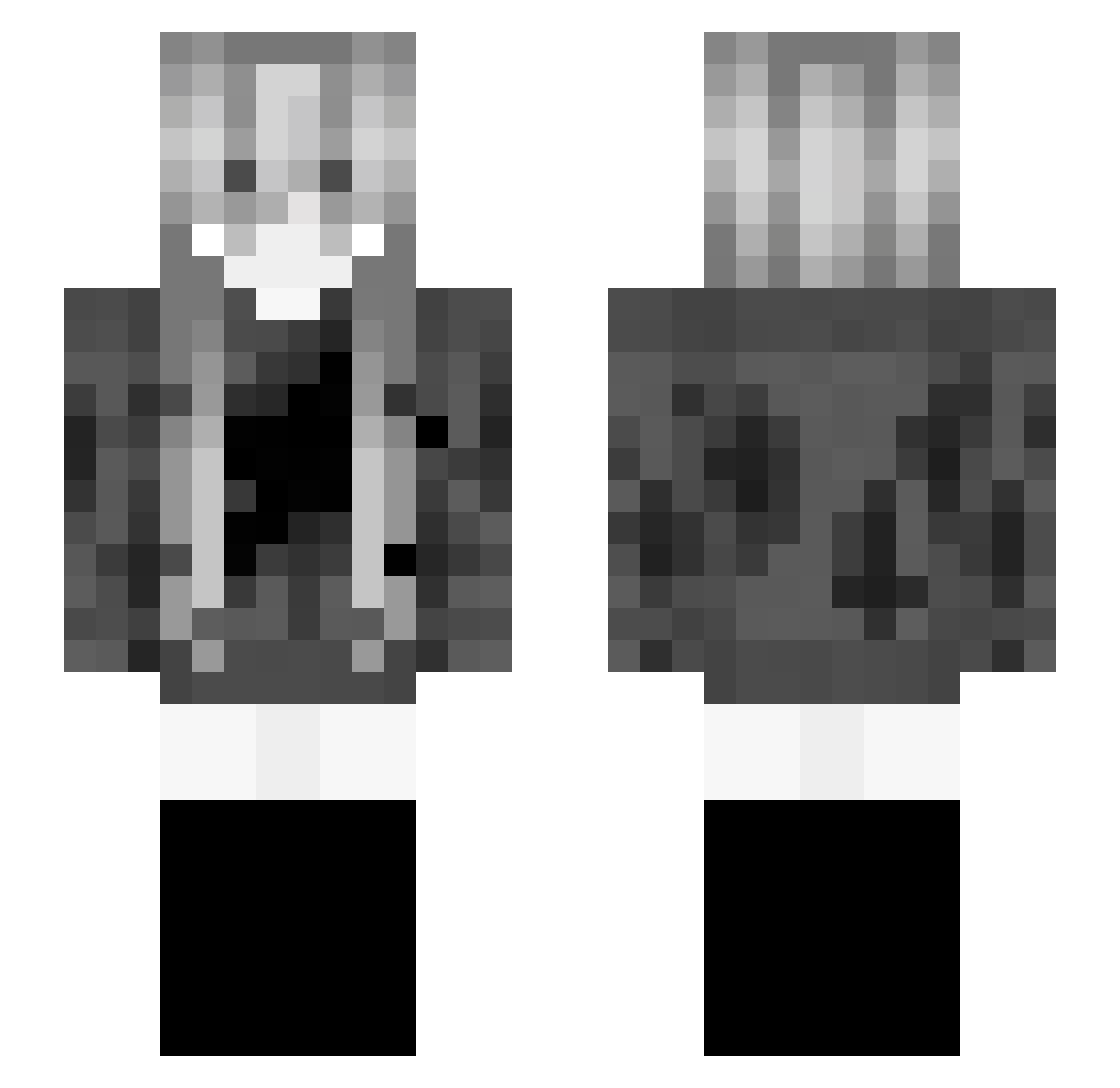 R7VA Minecraft skin, front and back view
