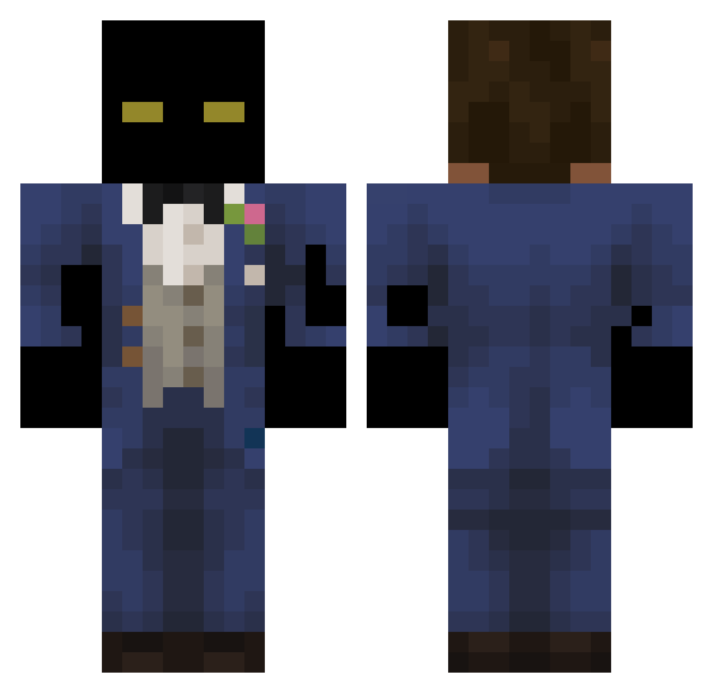 Borellus Minecraft skin, front and back view
