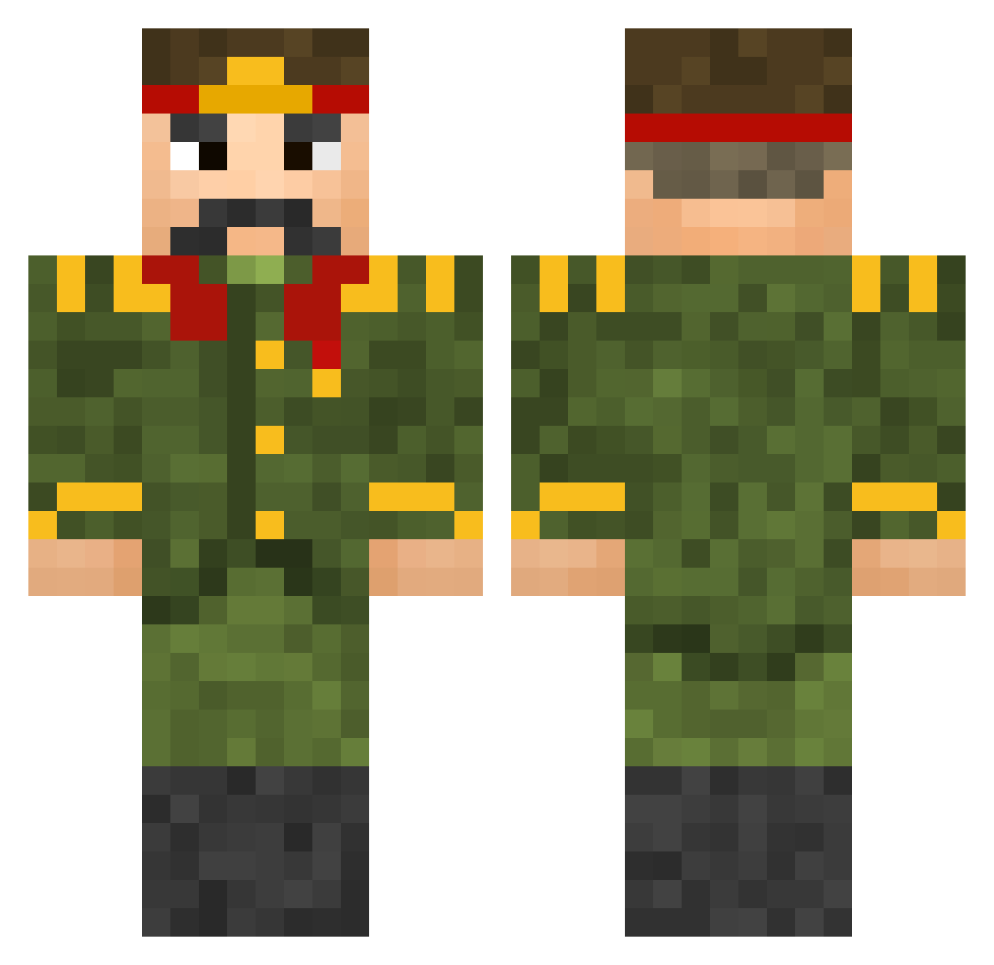 Art29M Minecraft skin, front and back view