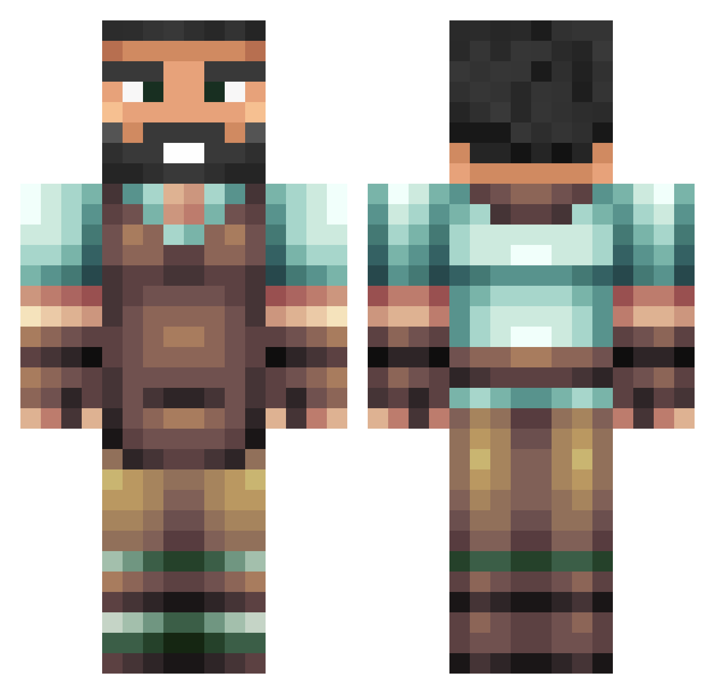 MajoCraft99 Minecraft skin, front and back view