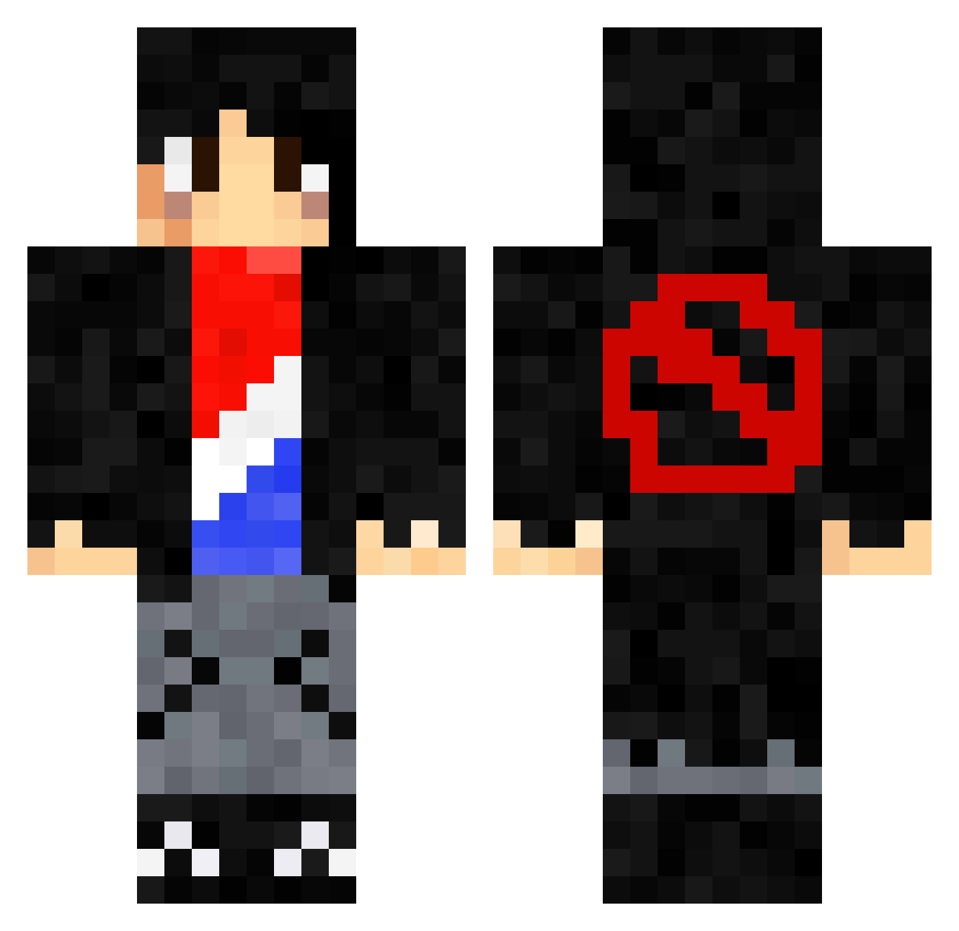 gebkjn Minecraft skin, front and back view