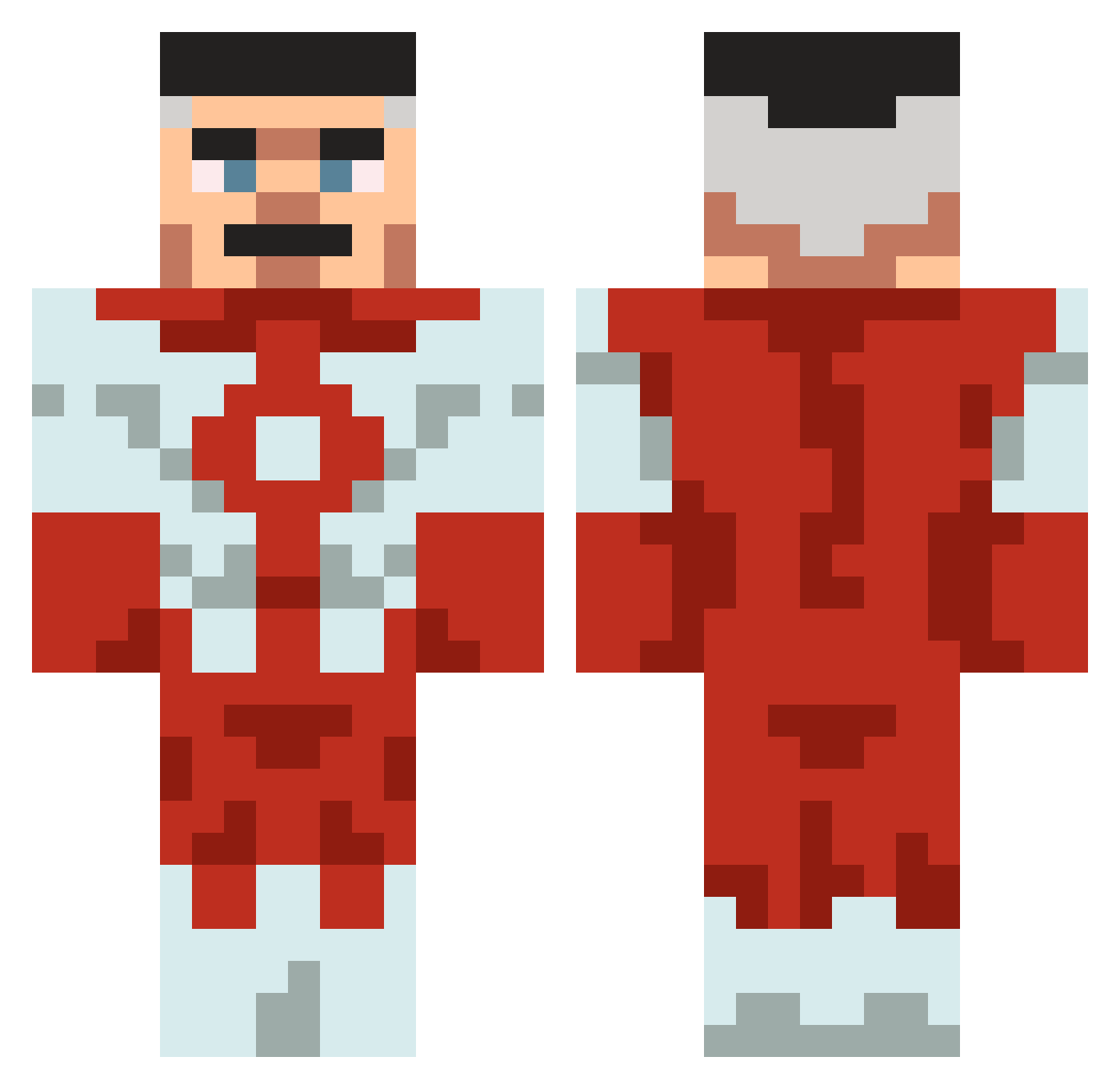 FeniksGrom Minecraft skin, front and back view