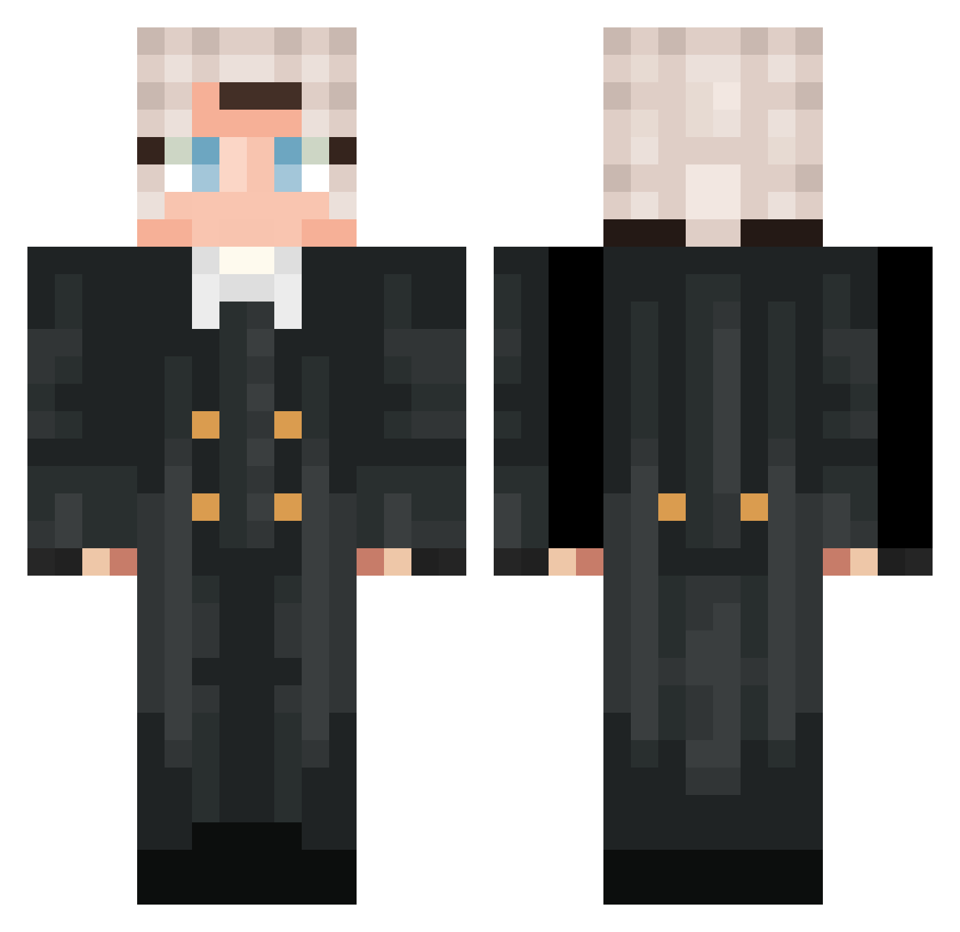 xevorix Minecraft skin, front and back view