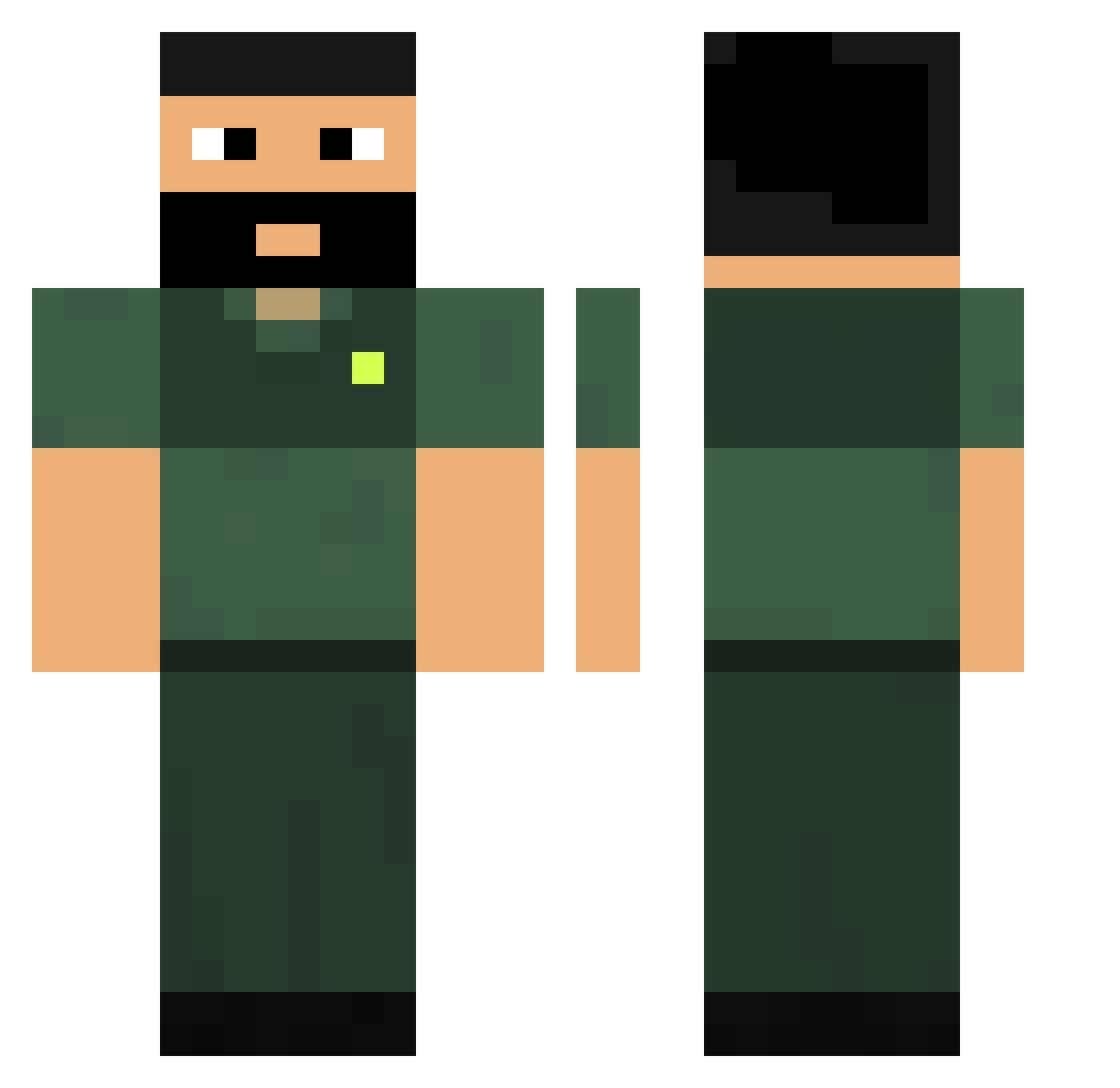 IbaNez1909 Minecraft skin, front and back view