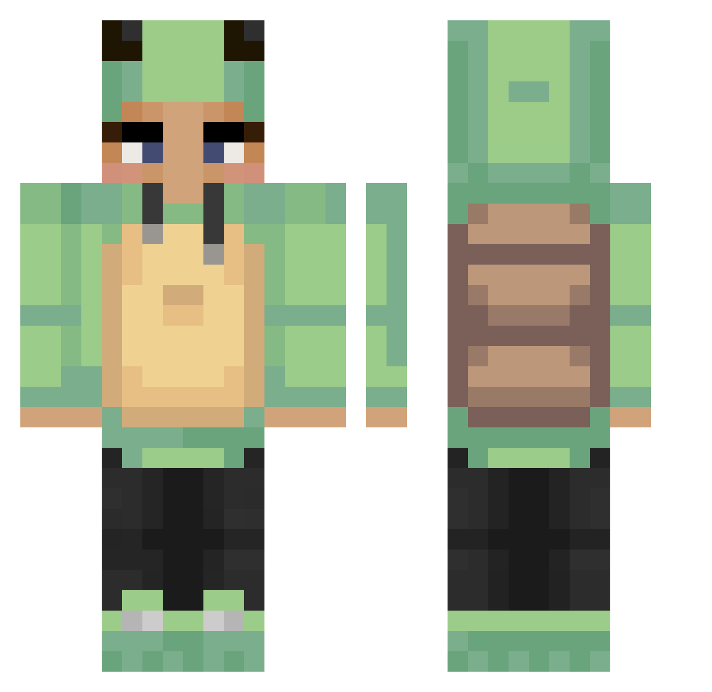 howtodragclick Minecraft skin, front and back view