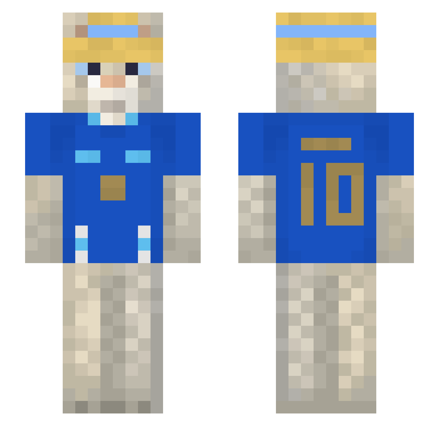 listened Minecraft skin, front and back view