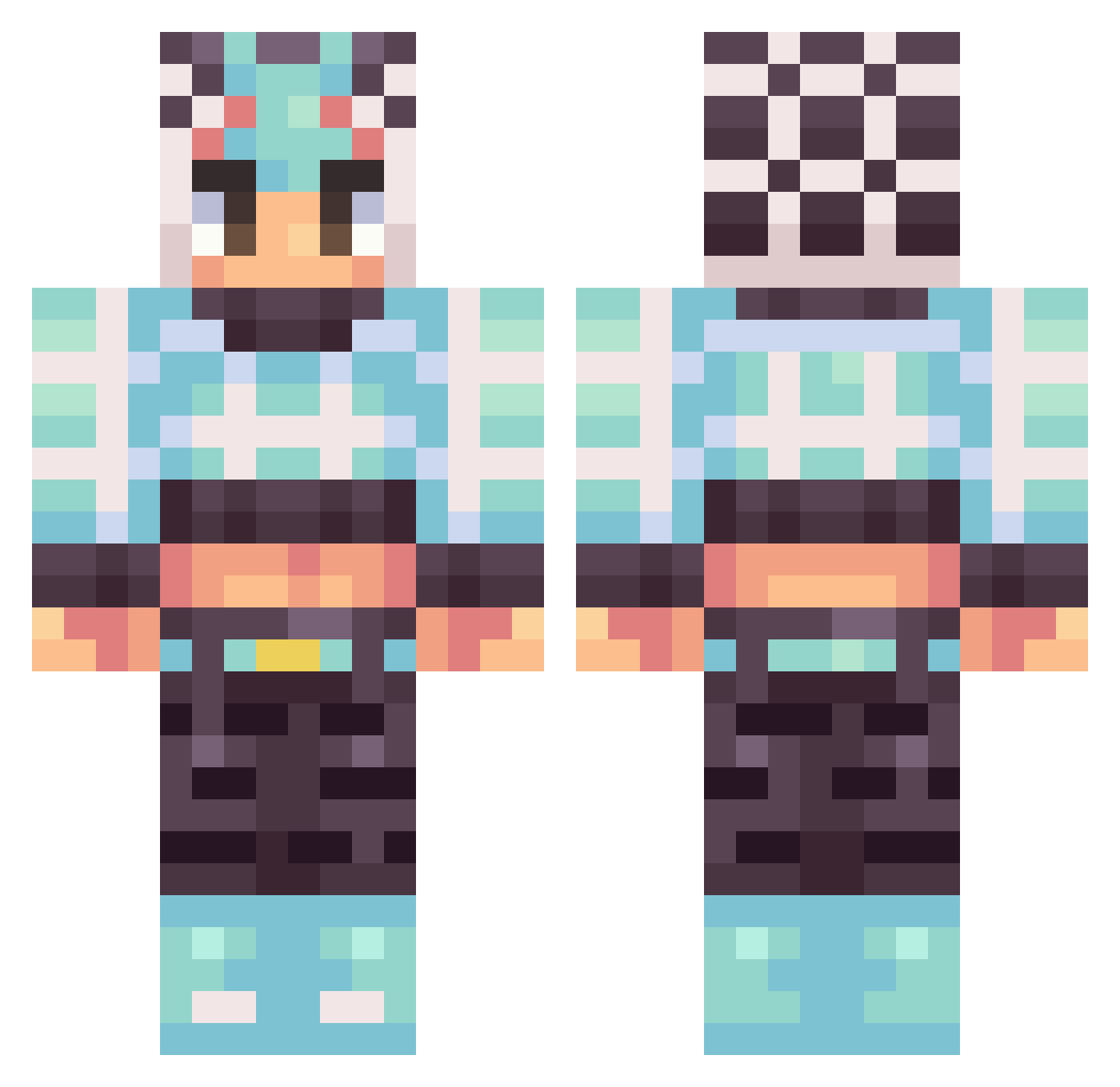 RexEclipse Minecraft skin, front and back view