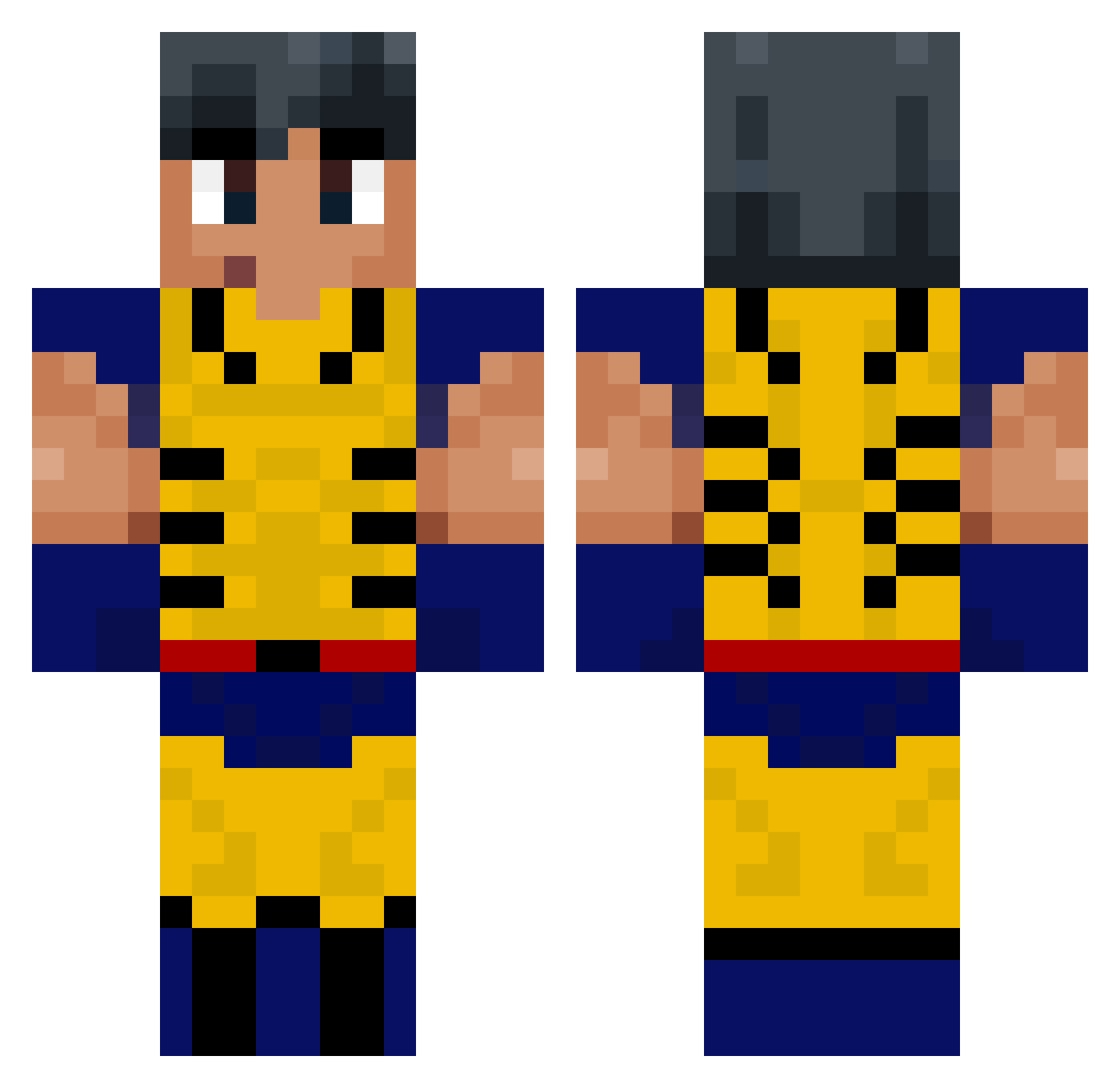 BeegWaff Minecraft skin, front and back view