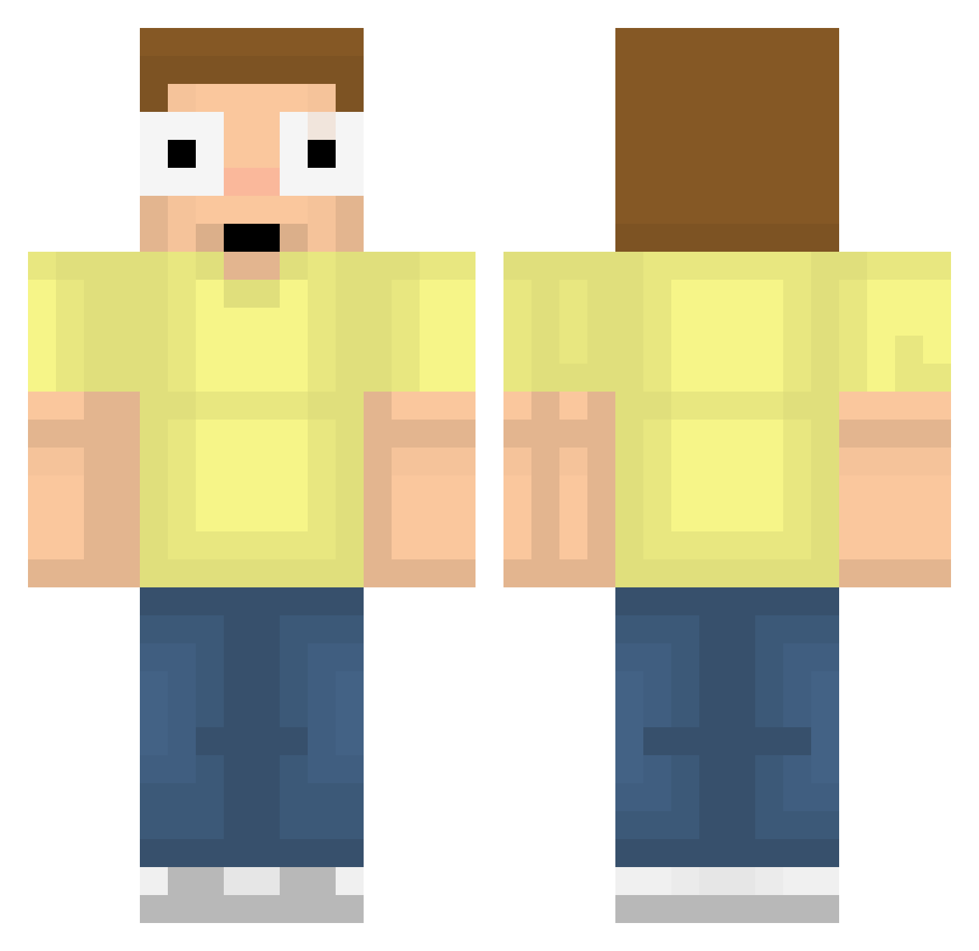 lowsime Minecraft skin, front and back view