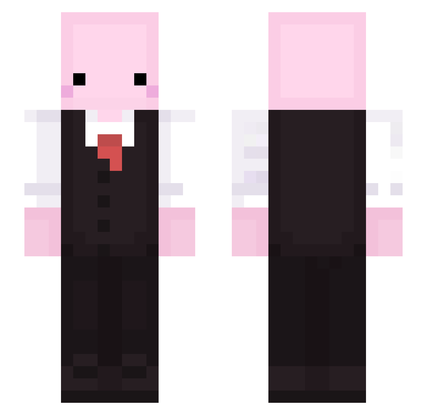 Strang3r Minecraft skin, front and back view