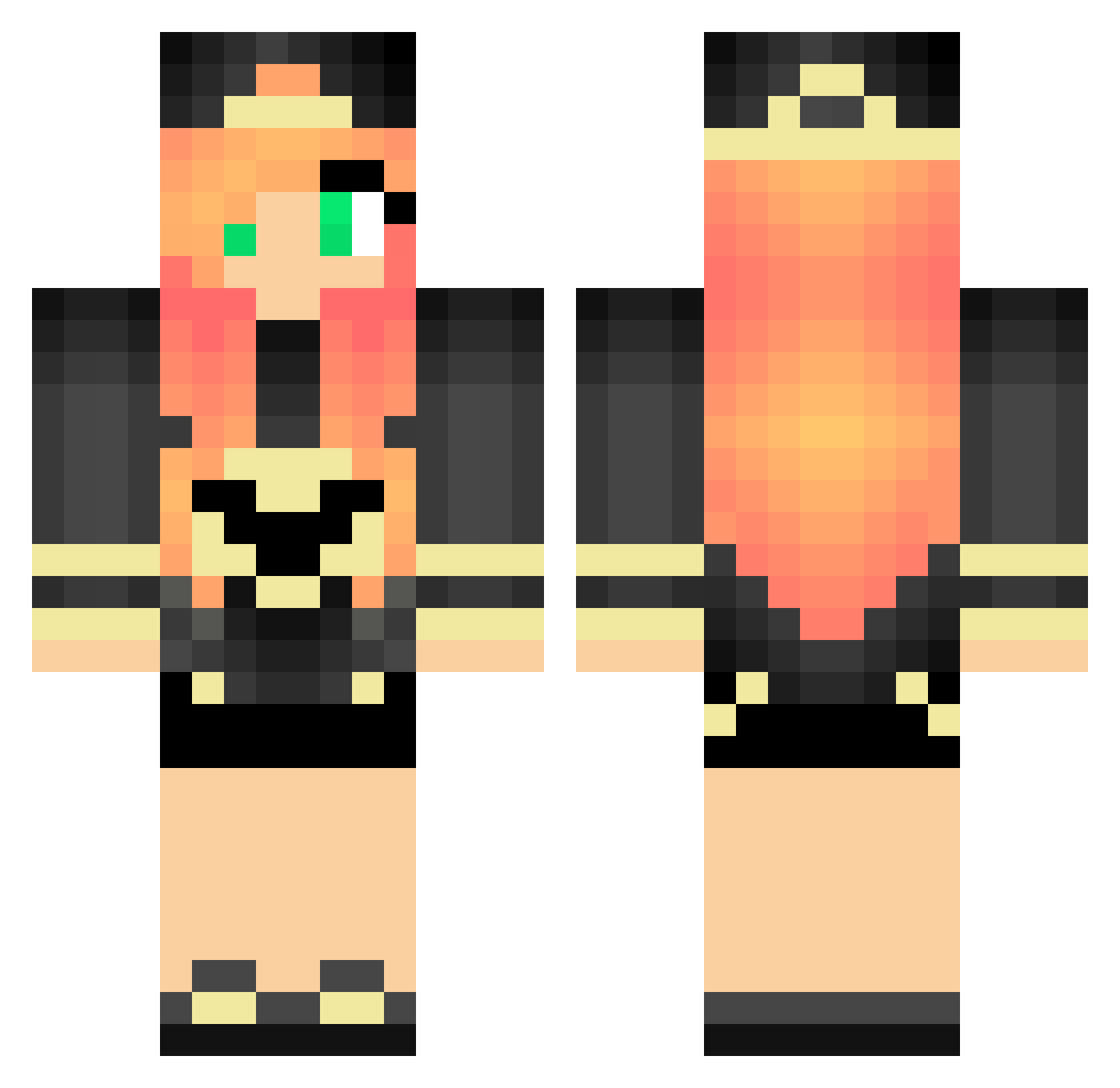judith_xyz Minecraft skin, front and back view