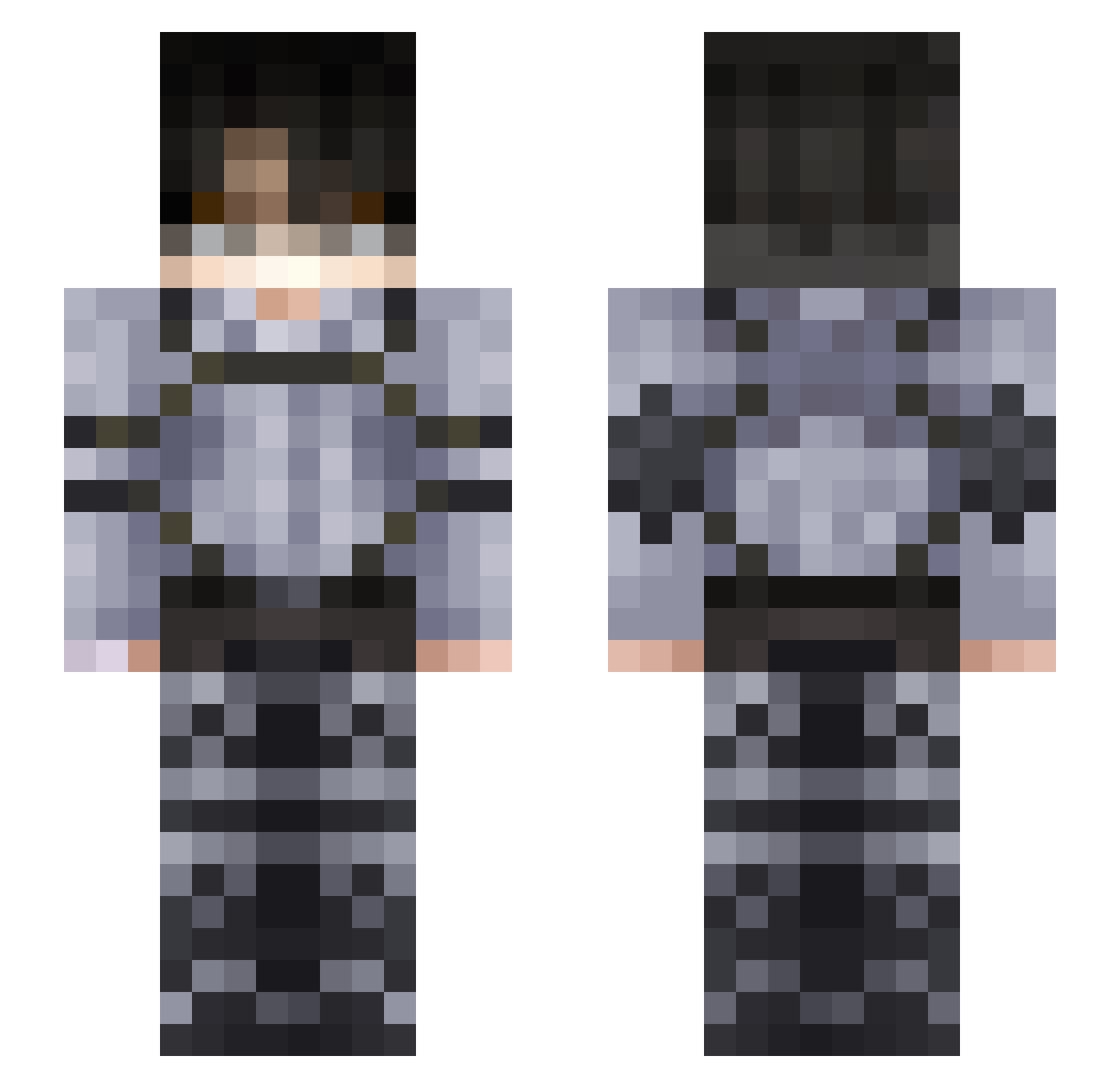 craxis Minecraft skin, front and back view