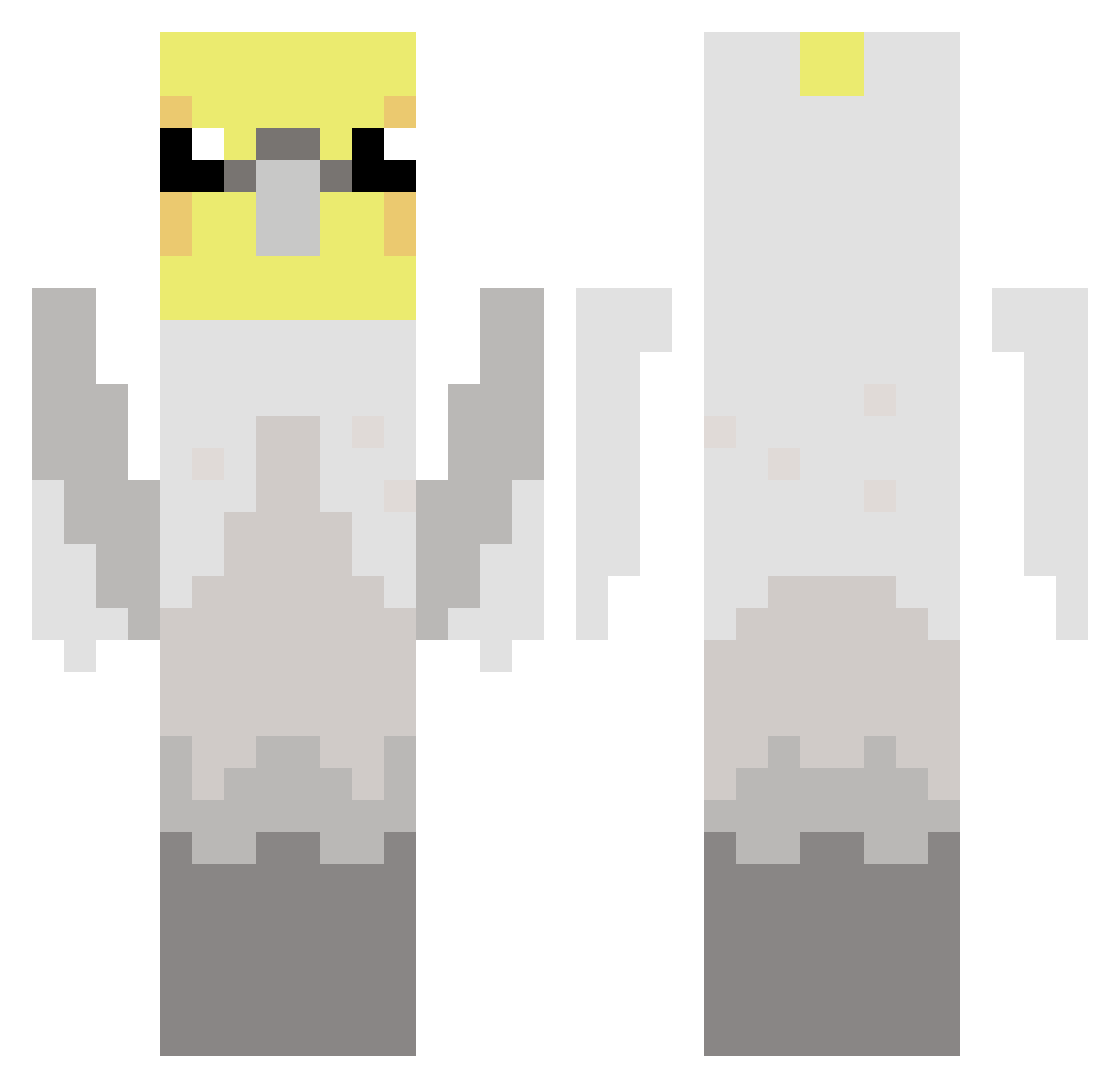 ja1_Laugh Minecraft skin, front and back view