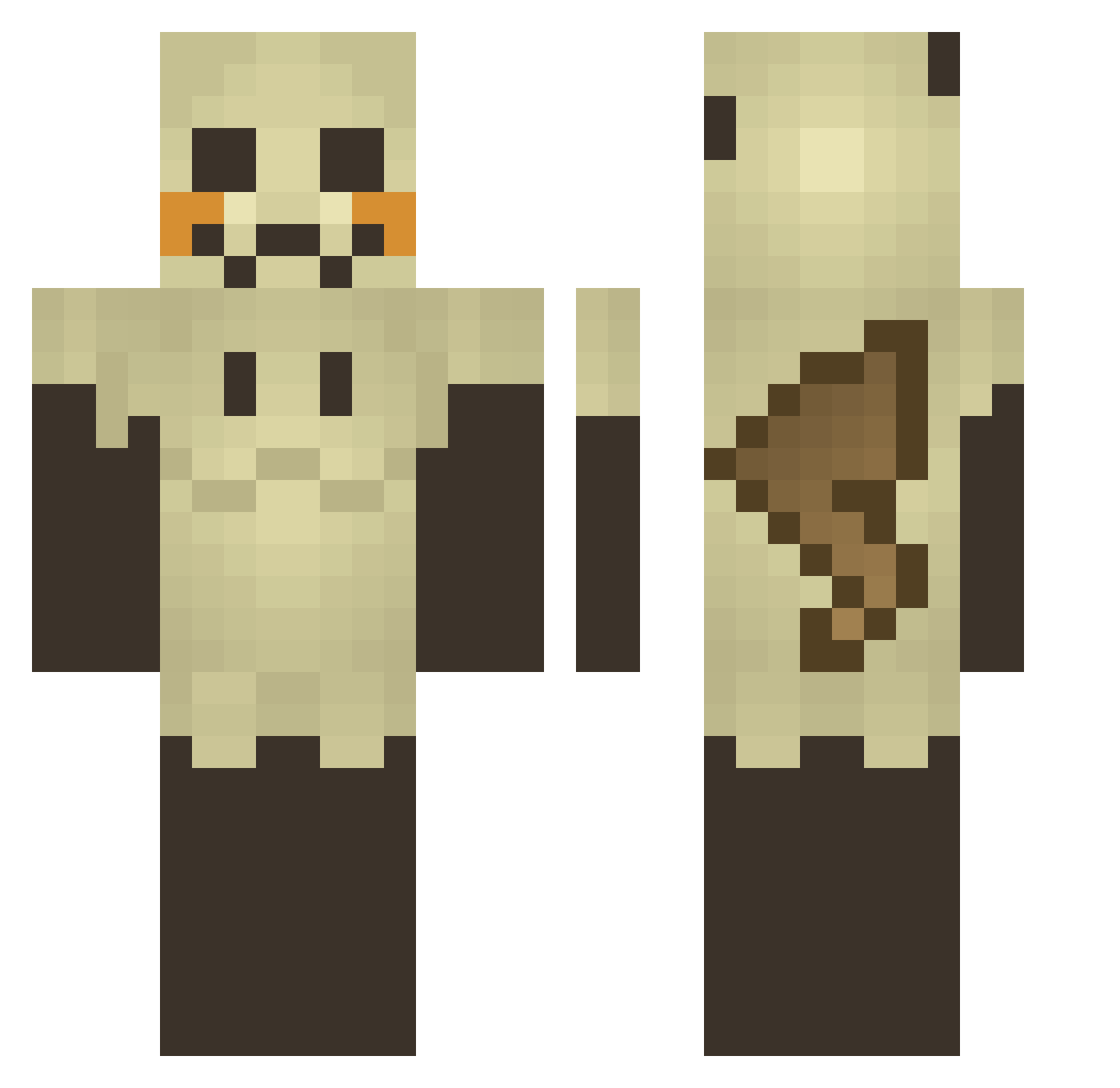 spacefrug Minecraft skin, front and back view