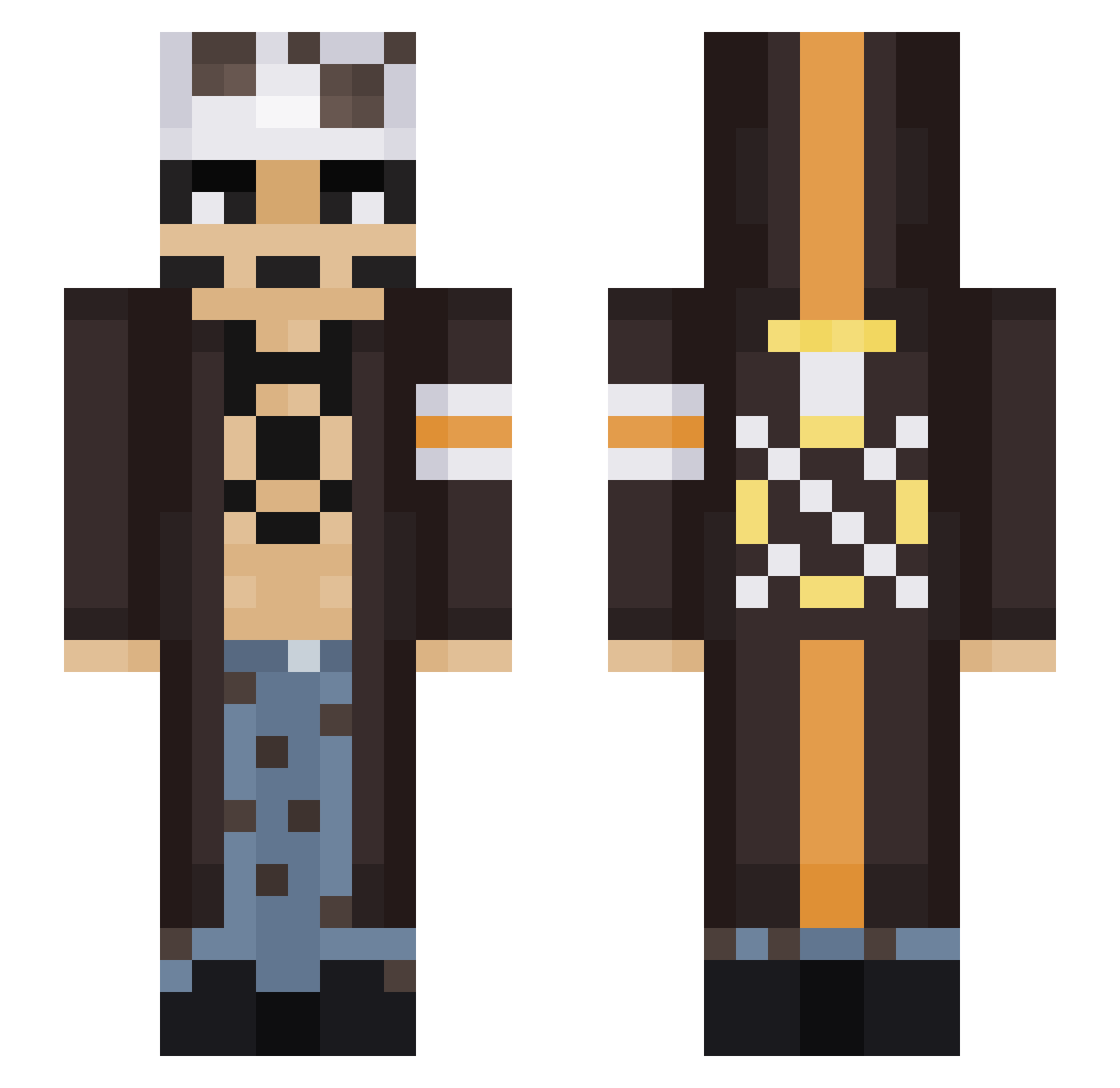 Chronos9478 Minecraft skin, front and back view