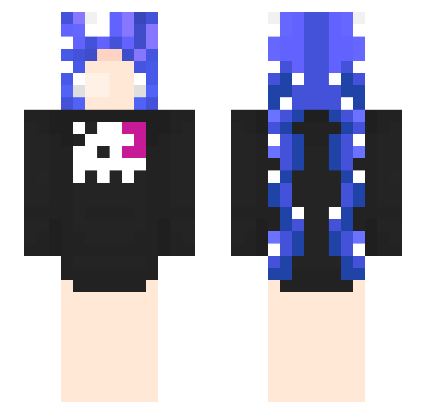 MissDoctorRamona Minecraft skin, front and back view
