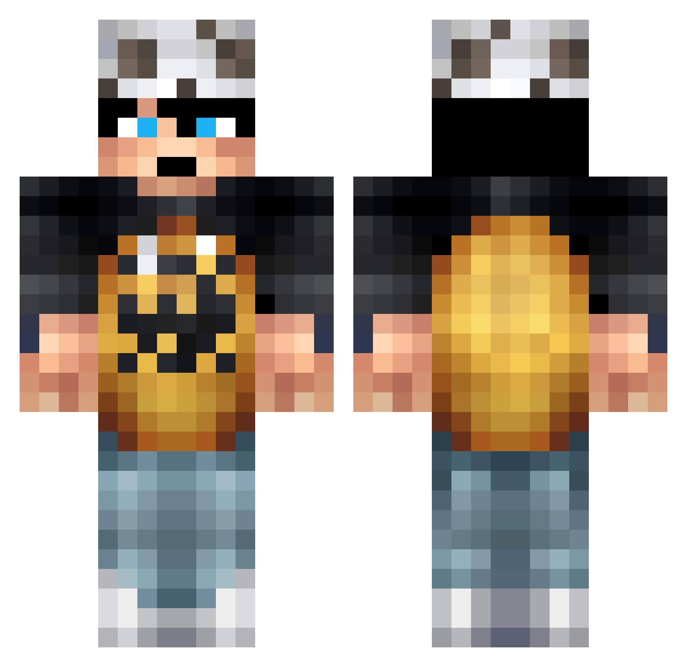 RyuzakiHideki Minecraft skin, front and back view