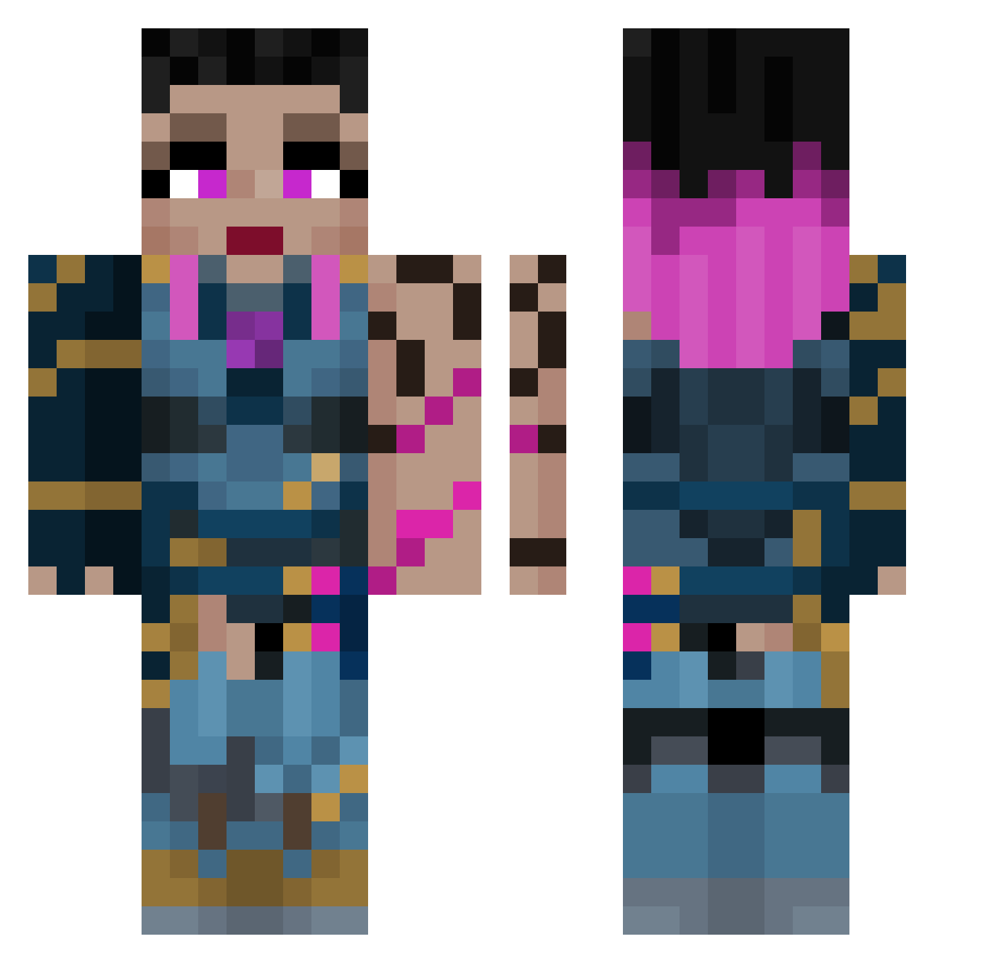 Karikani Minecraft skin, front and back view