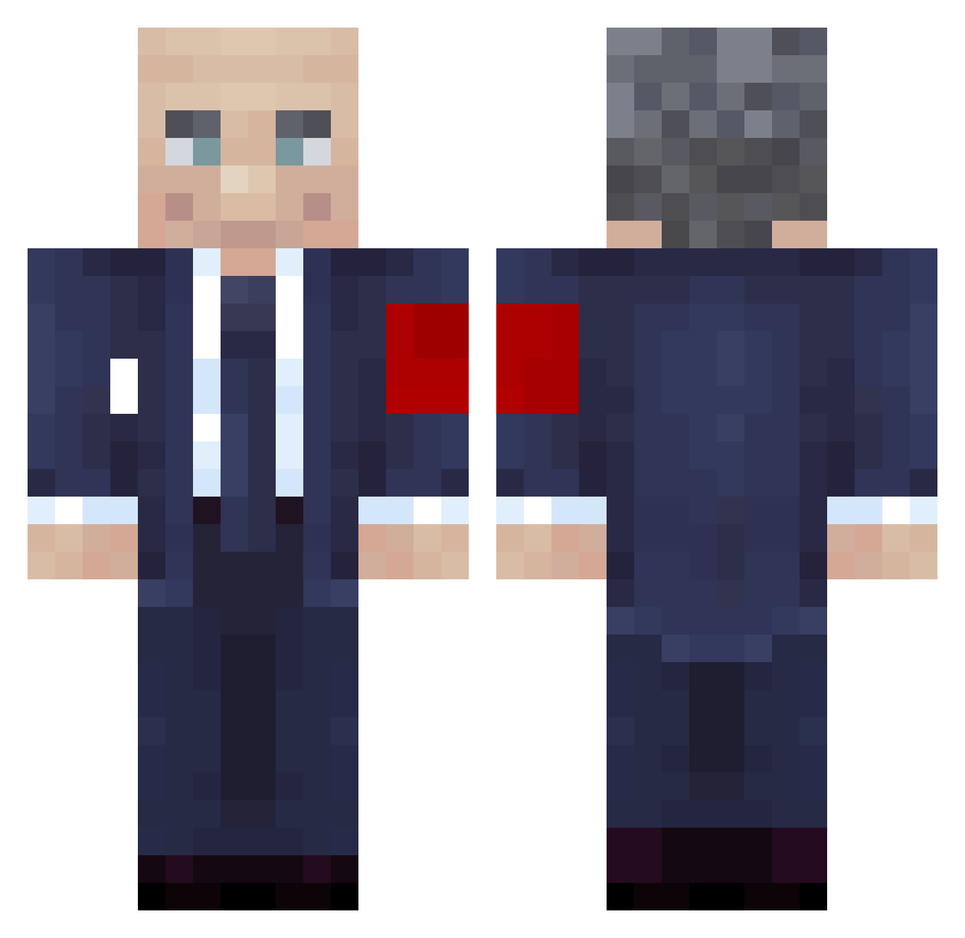 huskije Minecraft skin, front and back view