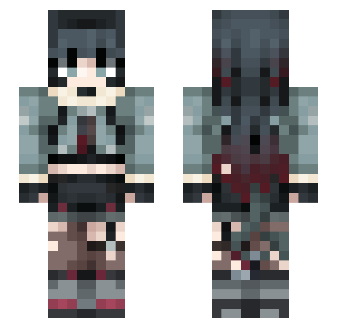 Dr3amsErik Minecraft skin, front and back view