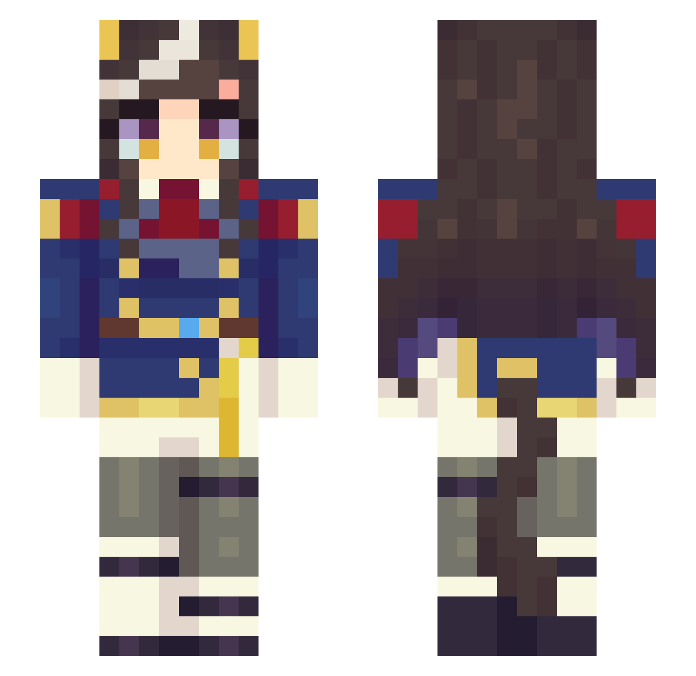 TewiAbyss Minecraft skin, front and back view