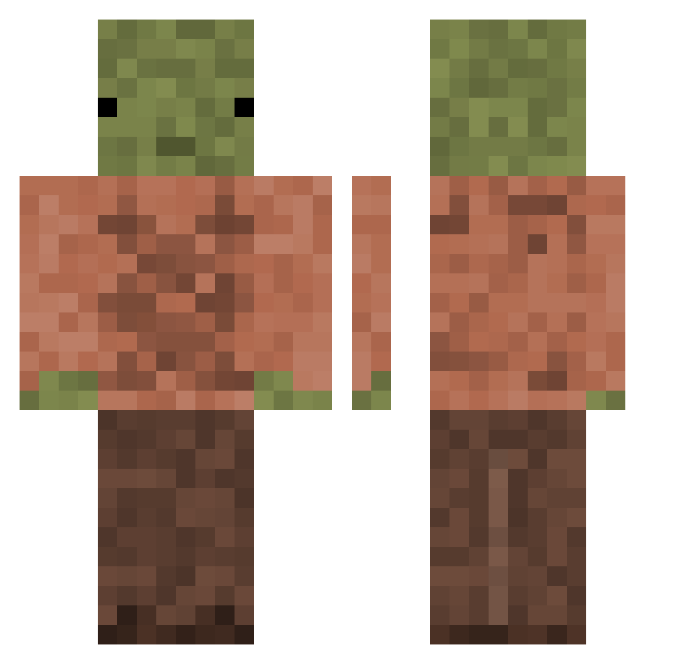 Atrocites Minecraft skin, front and back view