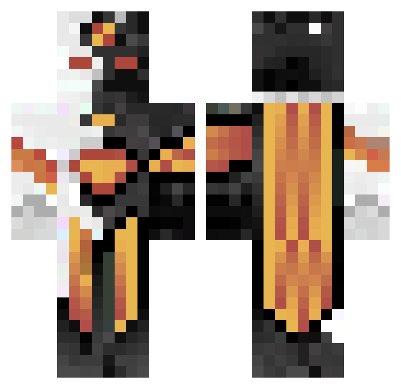 Rerecraft370 Minecraft skin, front and back view