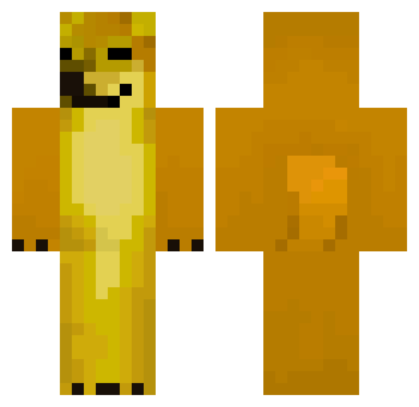 xDoggeh Minecraft skin, front and back view