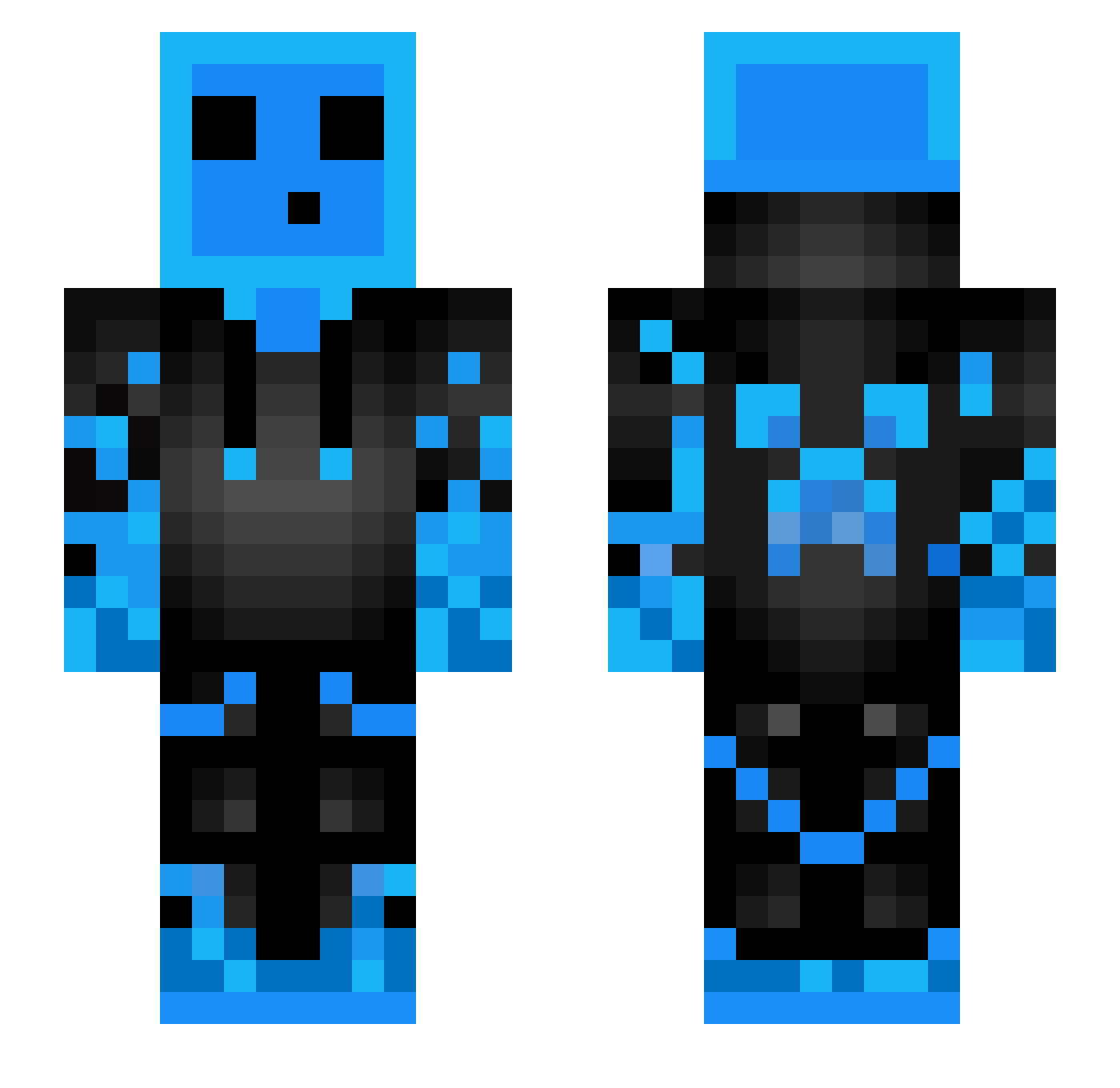 Azeyzeru Minecraft skin, front and back view