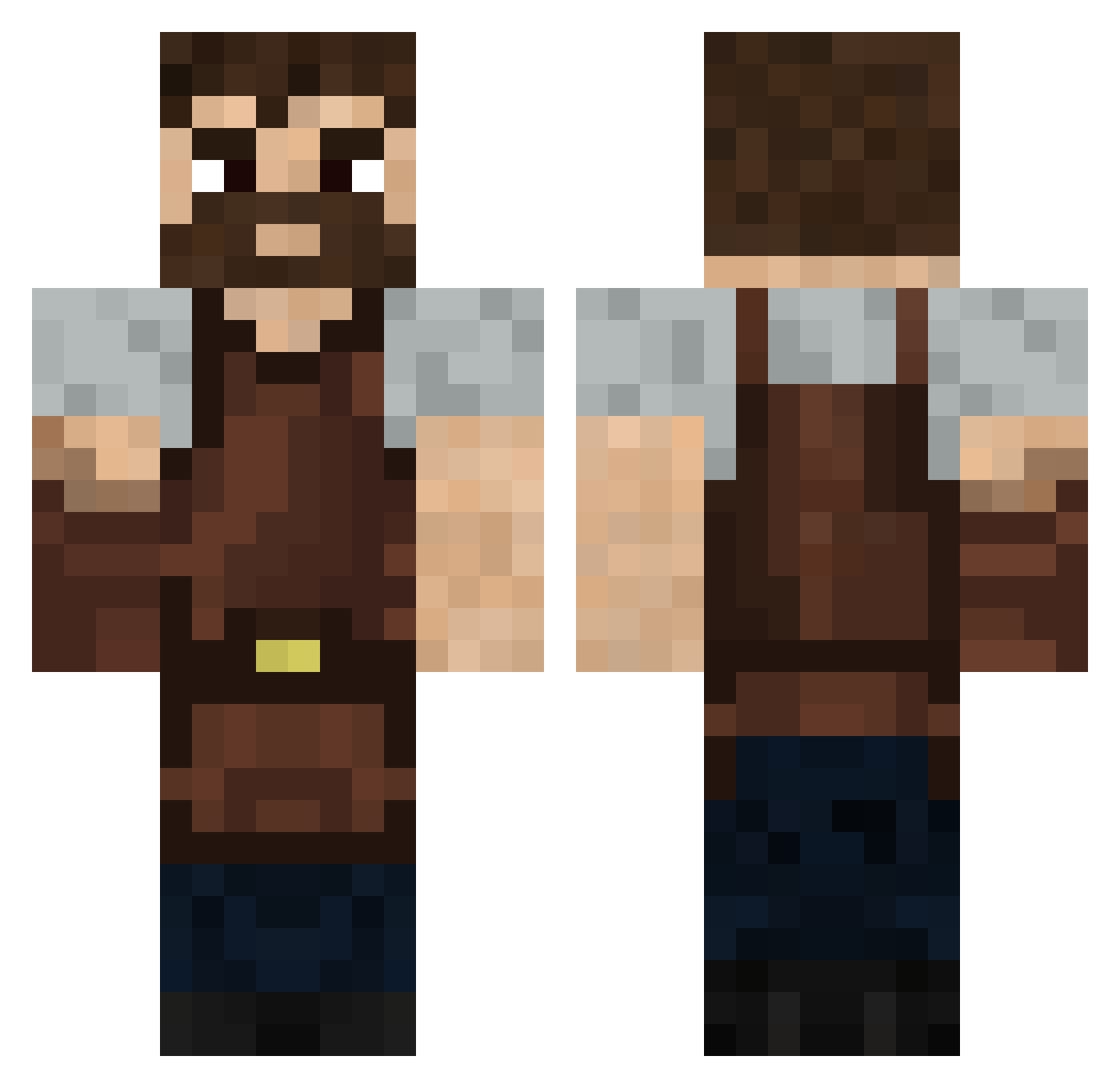 Capt_Hawkeye Minecraft skin, front and back view