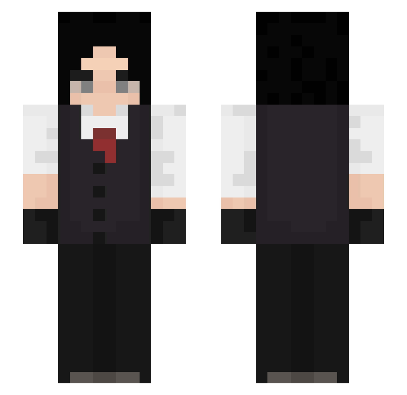 Leggga Minecraft skin, front and back view