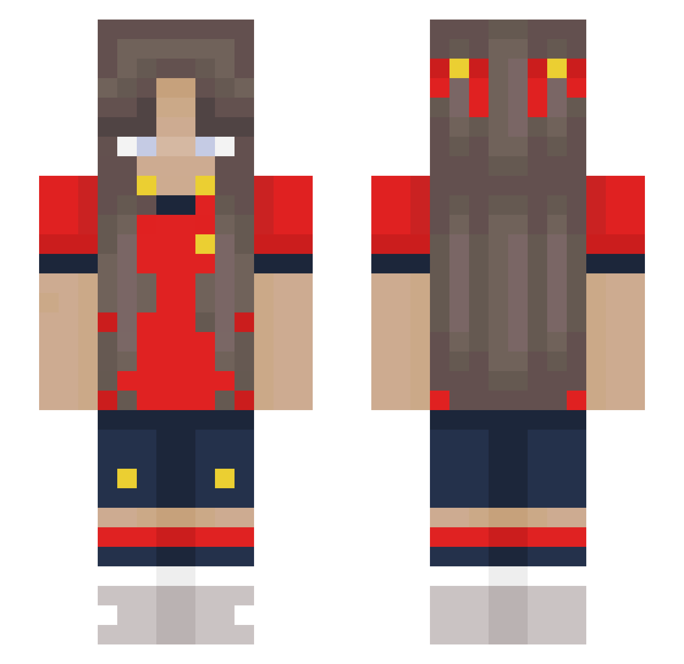Co7upted Minecraft skin, front and back view