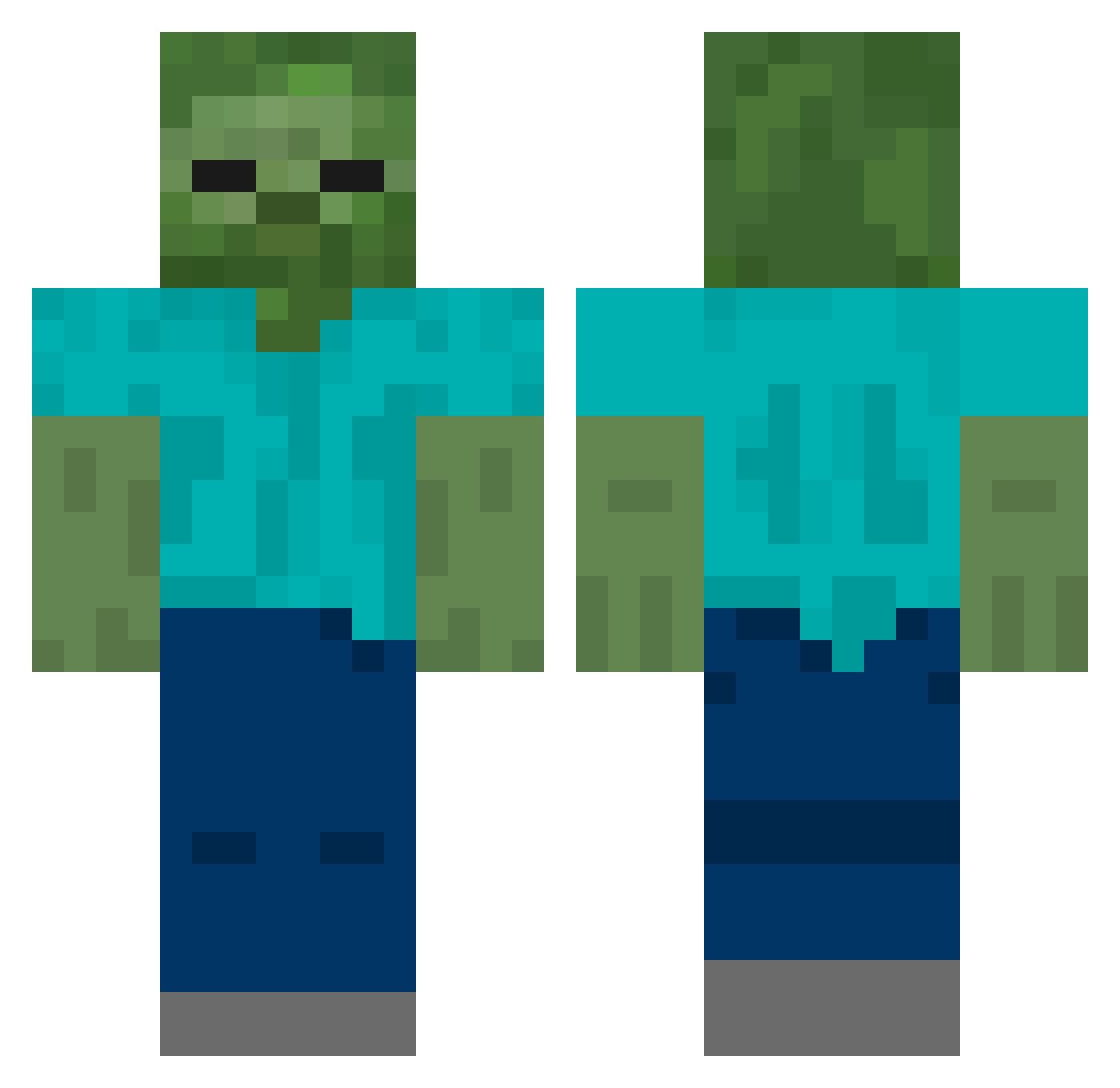 XoloSquincle322 Minecraft skin, front and back view