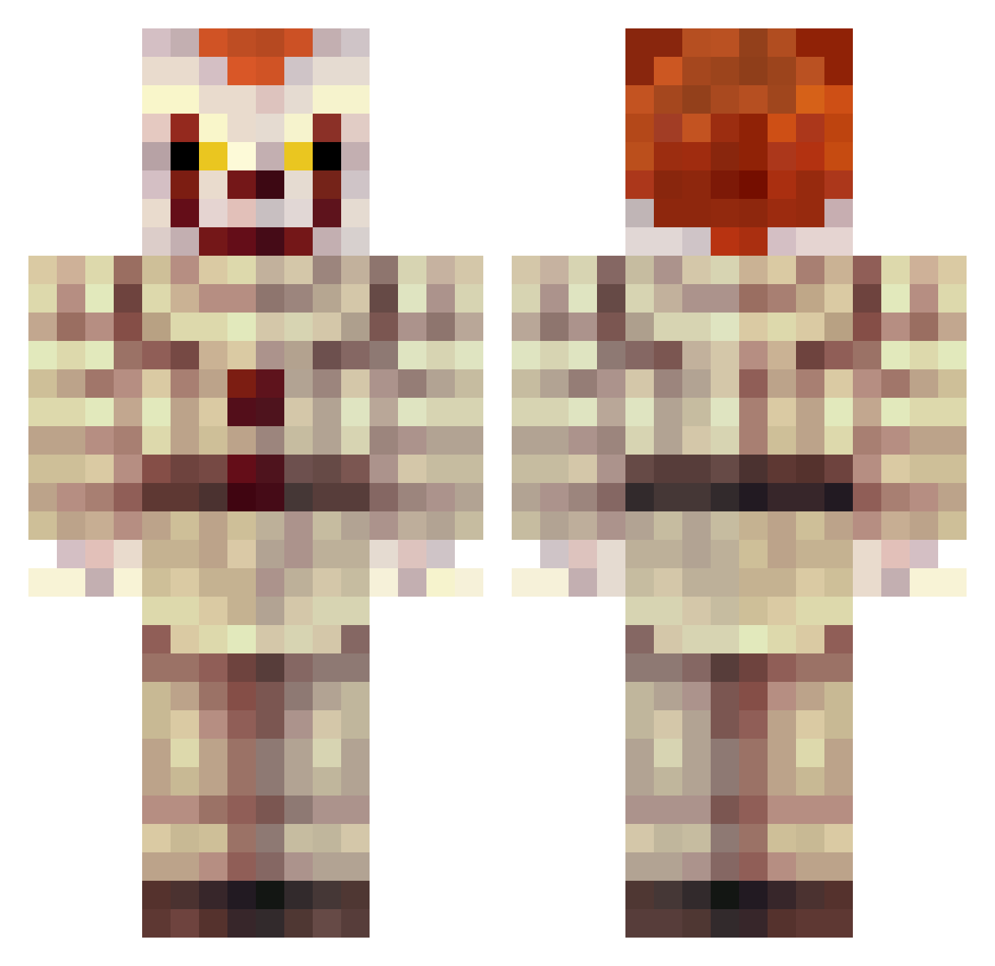 killer4646 Minecraft skin, front and back view