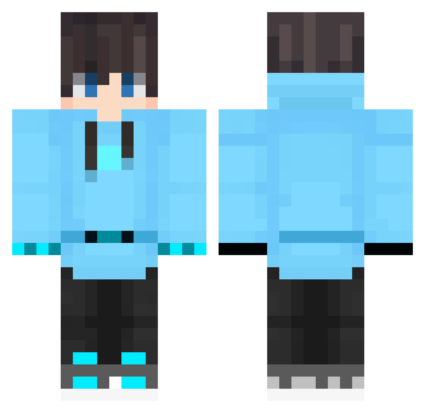 Cuikscube69 Minecraft skin, front and back view