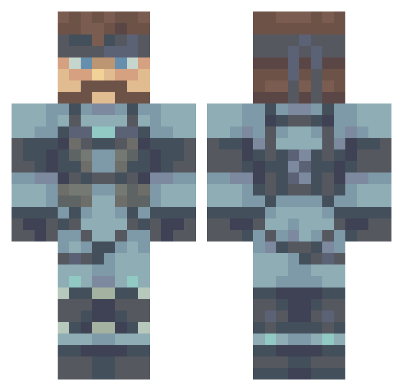 memeulos777 Minecraft skin, front and back view