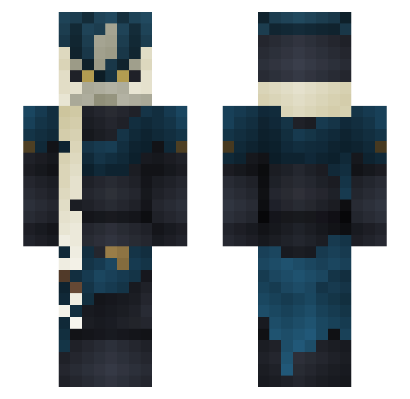 Aces__1 Minecraft skin, front and back view