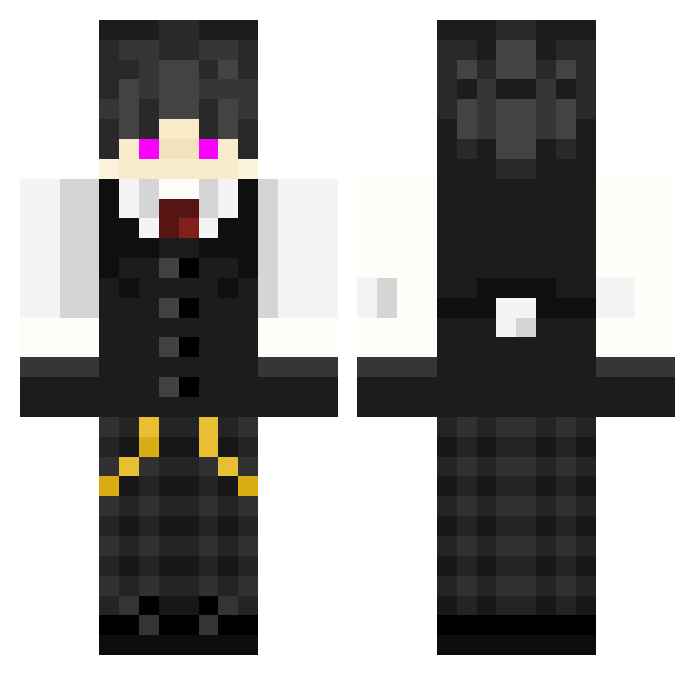 Adosky Minecraft skin, front and back view