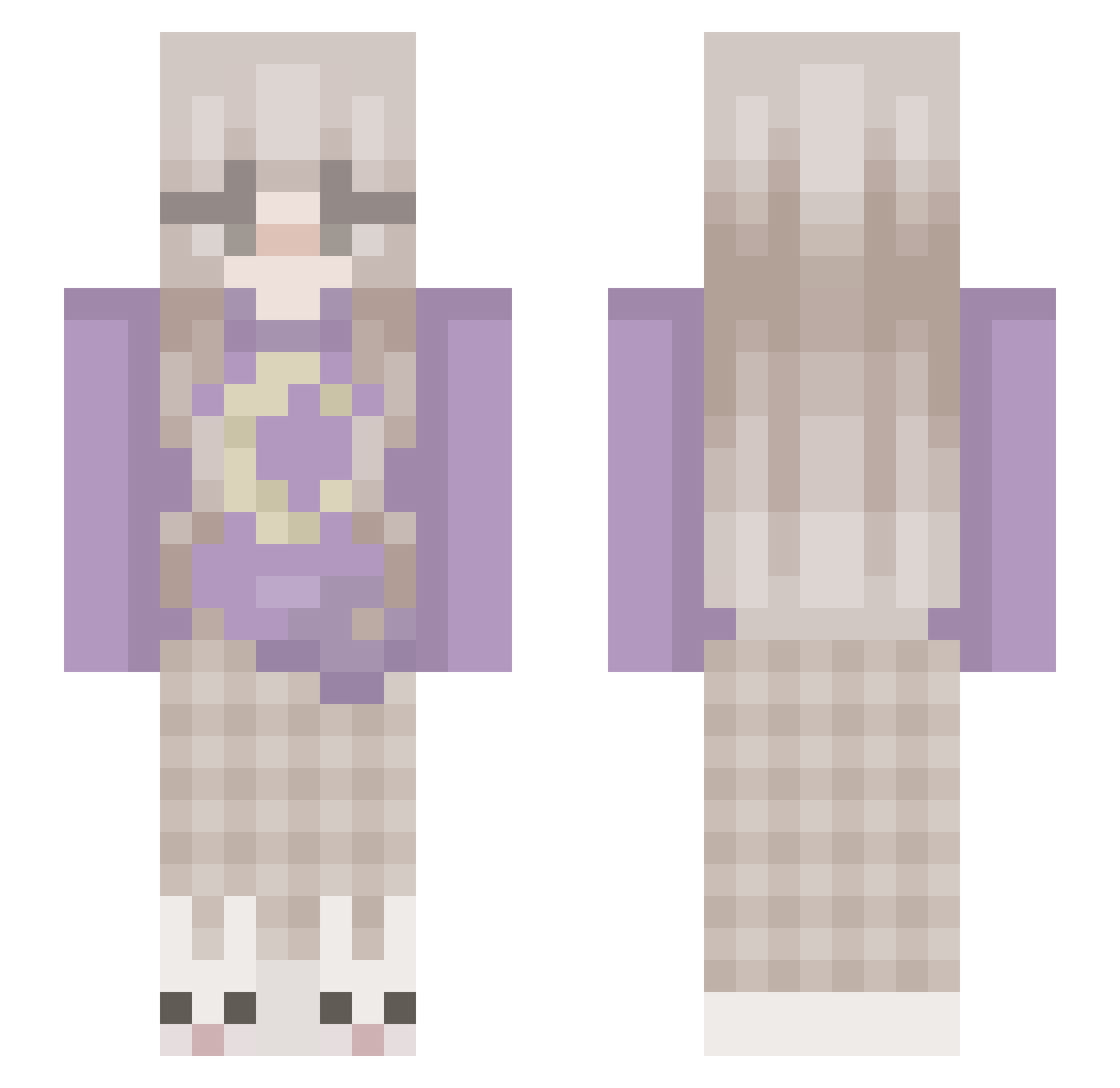 Eenica Minecraft skin, front and back view