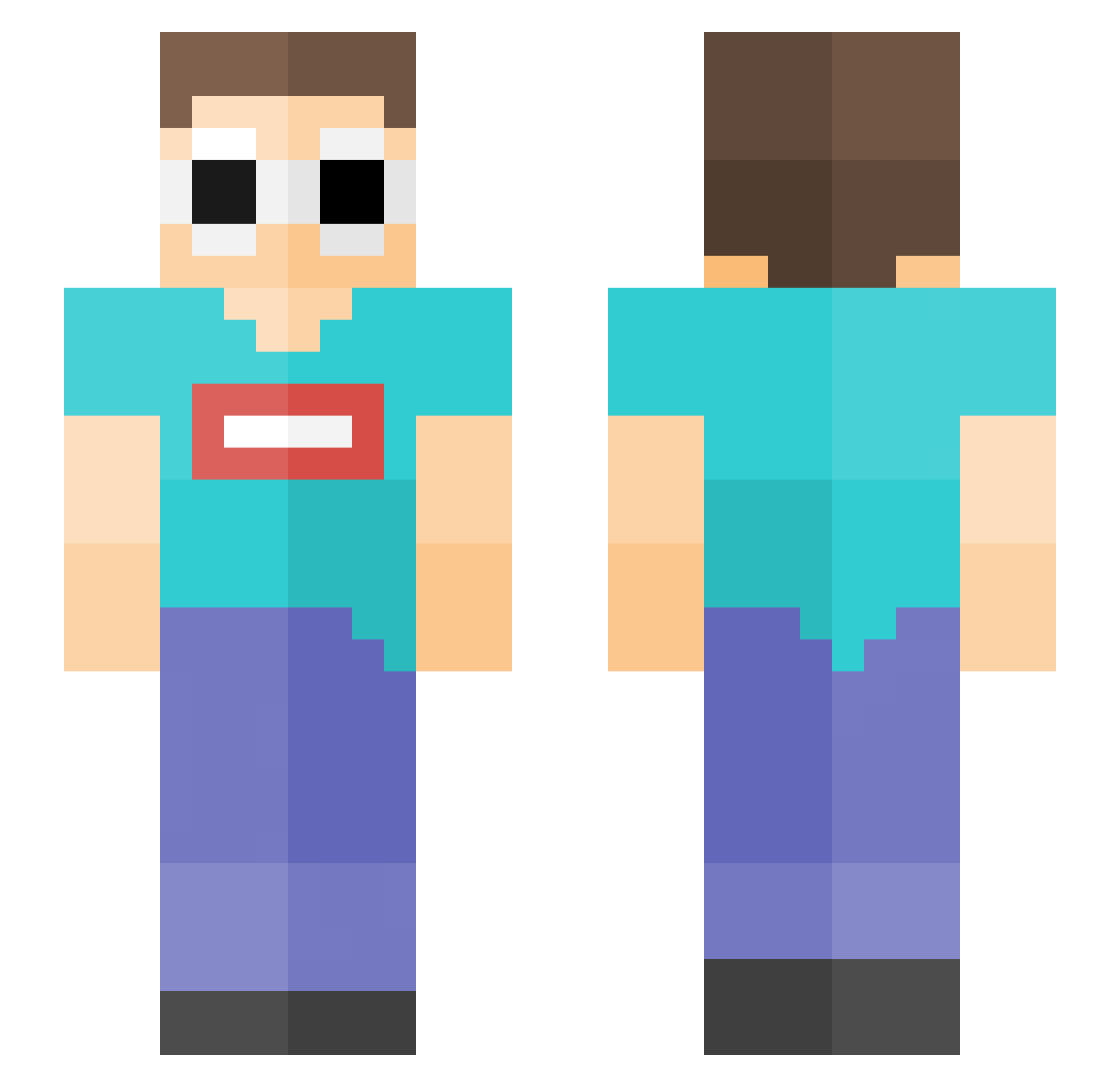 Marinn64 Minecraft skin, front and back view