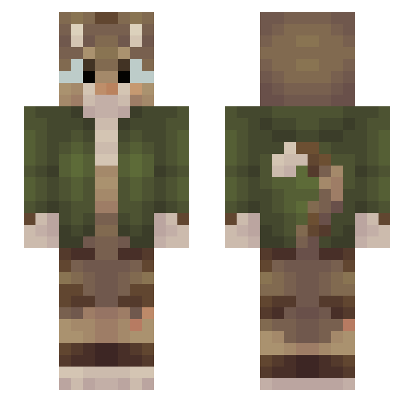 BuffdoggB_ Minecraft skin, front and back view