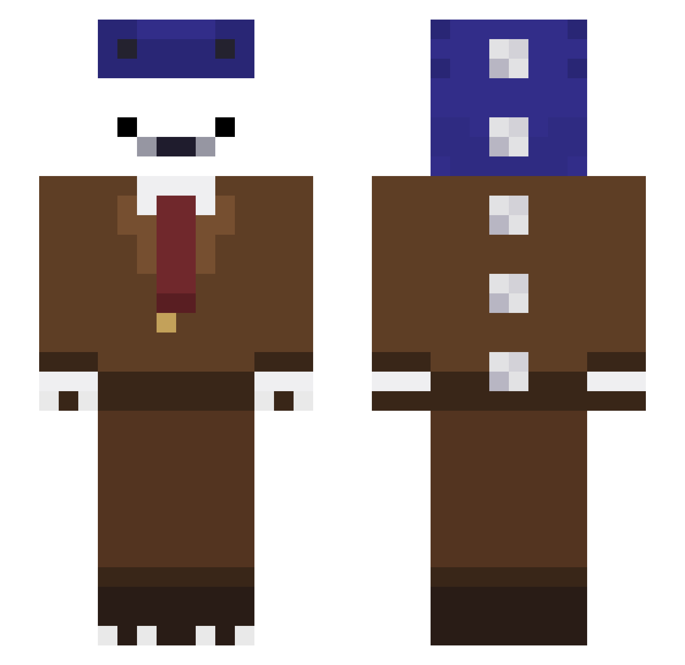 Fl0wix1 Minecraft skin, front and back view
