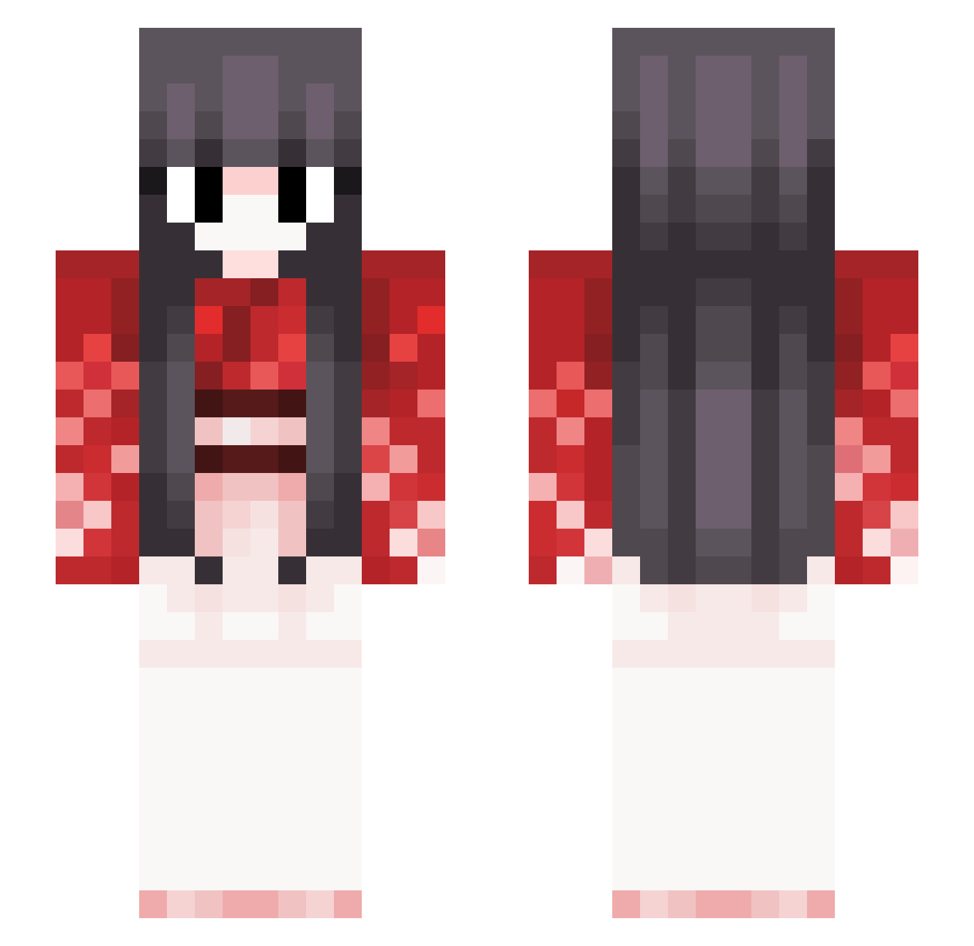 Mirgow Minecraft skin, front and back view