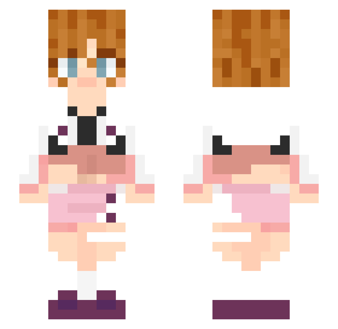 Solemadd Minecraft skin, front and back view