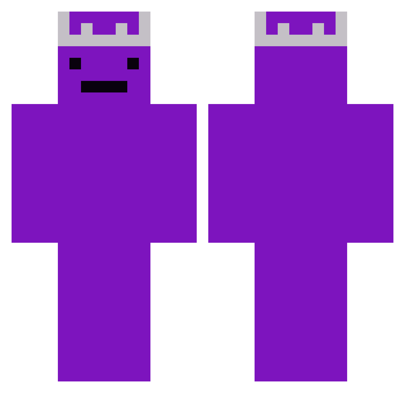 Antykss Minecraft skin, front and back view