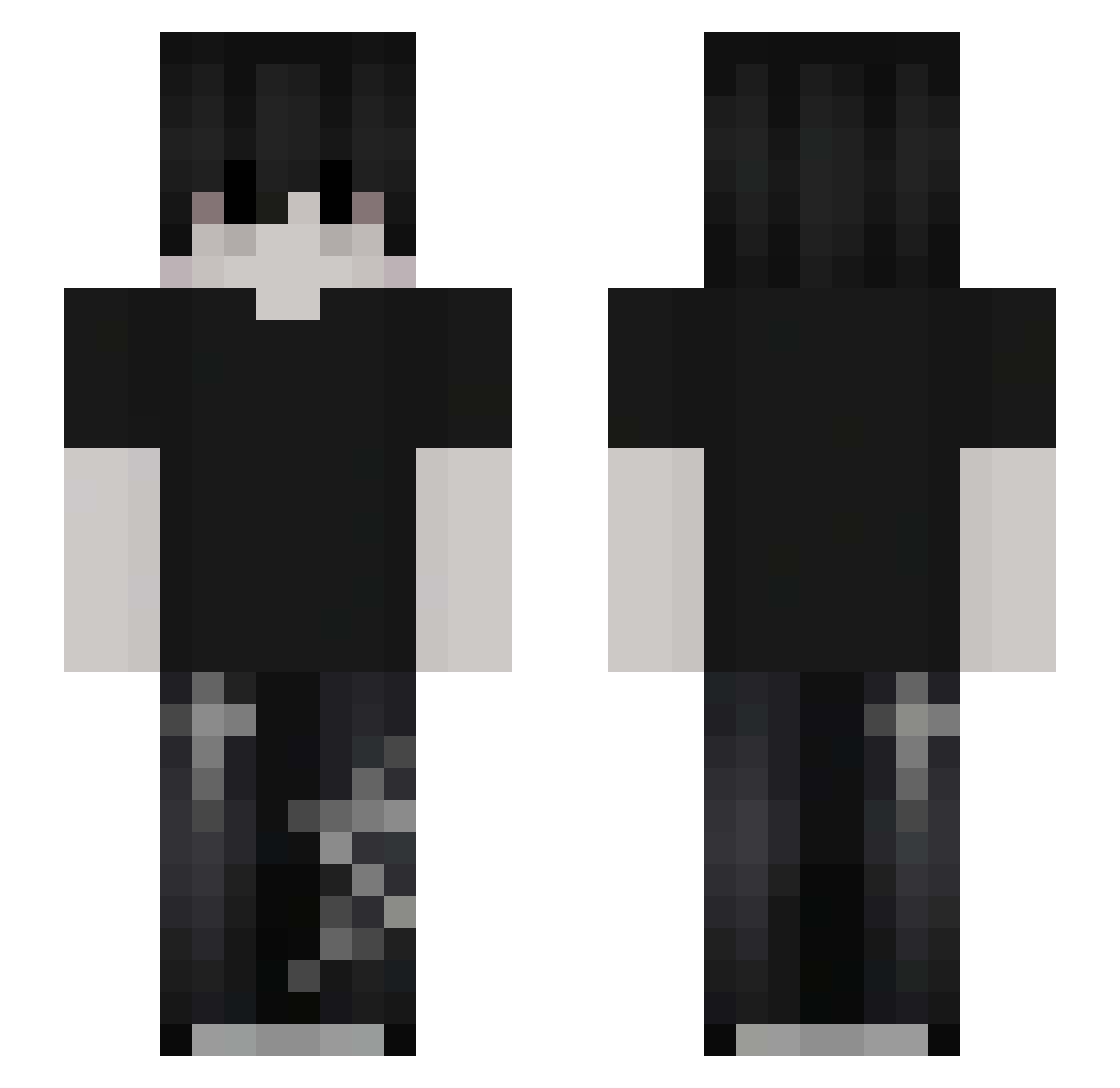 Fluxxz23 Minecraft skin, front and back view
