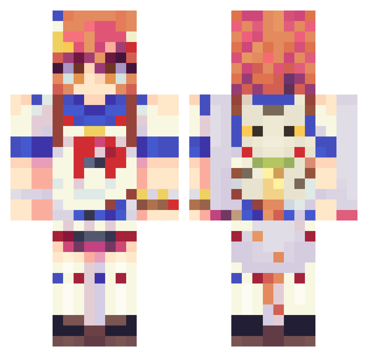 ShadowAkuma8756 Minecraft skin, front and back view