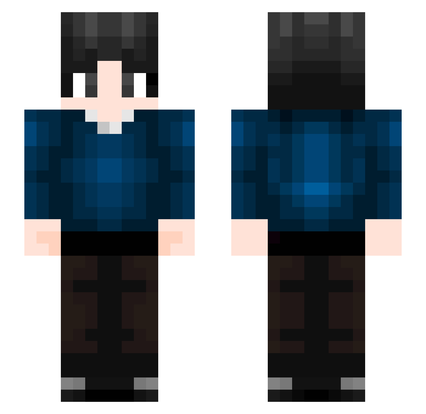 jadenwarior Minecraft skin, front and back view