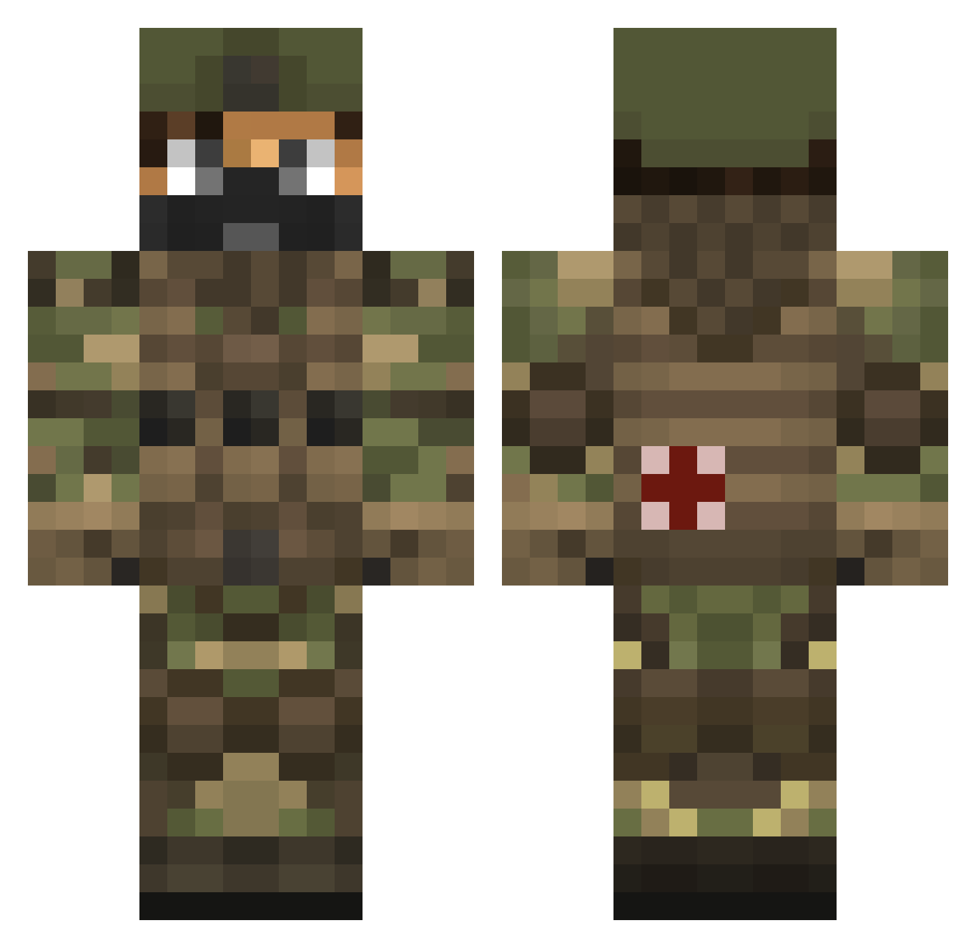 EzioMinetore Minecraft skin, front and back view