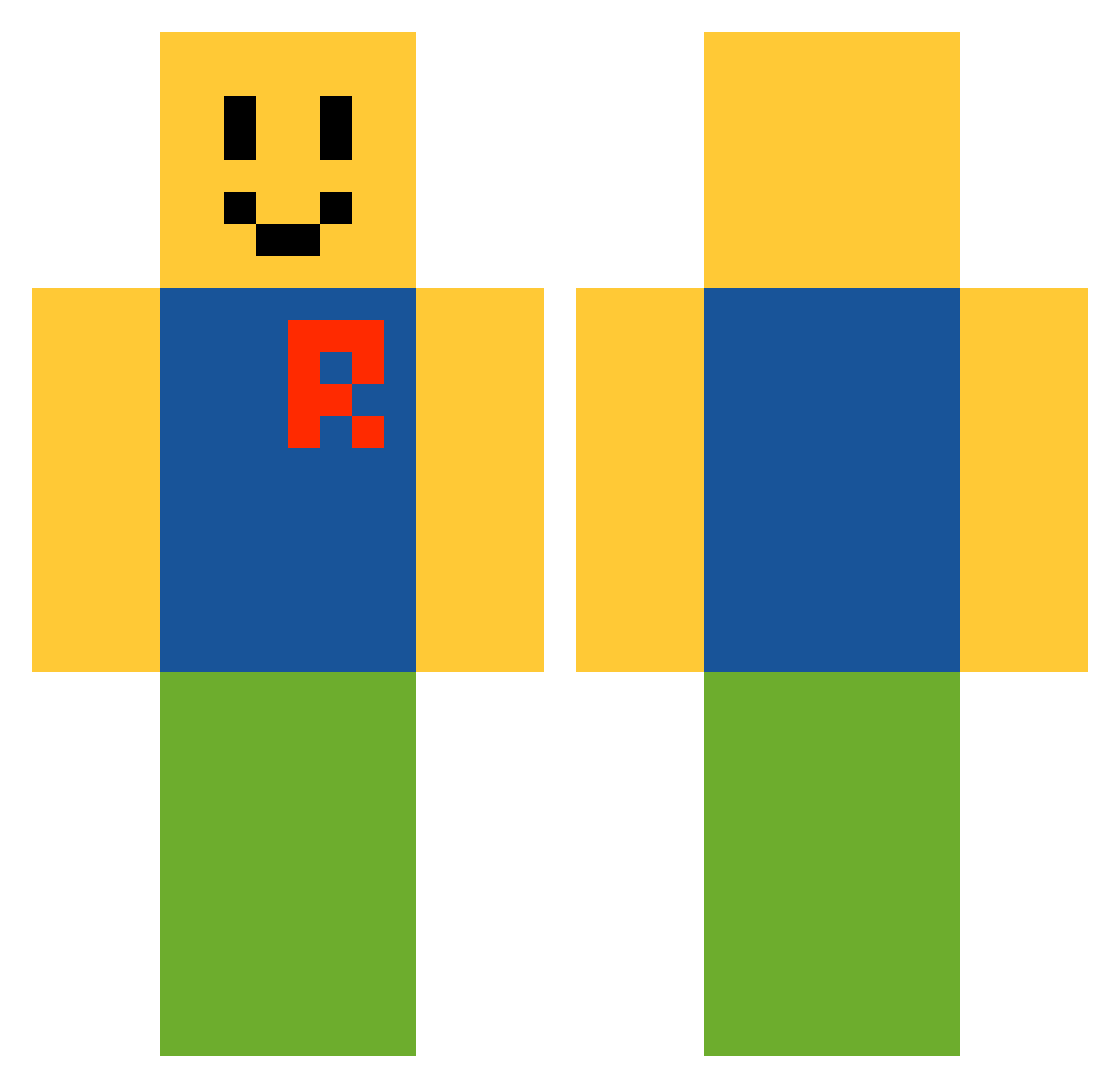 PetLizard Minecraft skin, front and back view